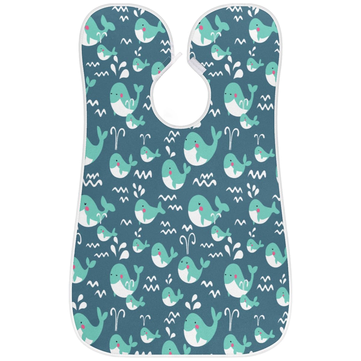 Funny Whale Spray Water Beard Bib for Men - Non-Stick Shaving Apron with Suction Cups - Hair Catcher Grooming Cape for Dad & Husband - Perfect Birthday Gift for Beards & Wet Shaving at Home