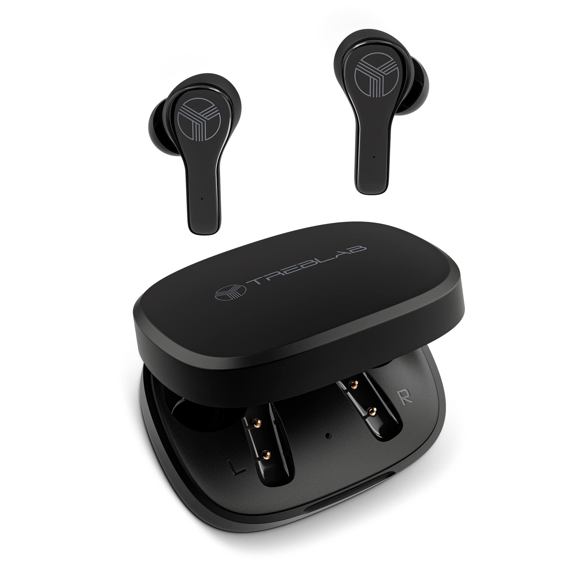 TREBLAB WX8 Wireless Earbuds - IPX8 Waterproof Bluetooth 5.1 Headphones with 28H Playtime, Touch Control & Noise Isolation, Wireless Charging Case & USB-C Port (Renewed) - Perfect for Gym, Running, Travel & Workouts