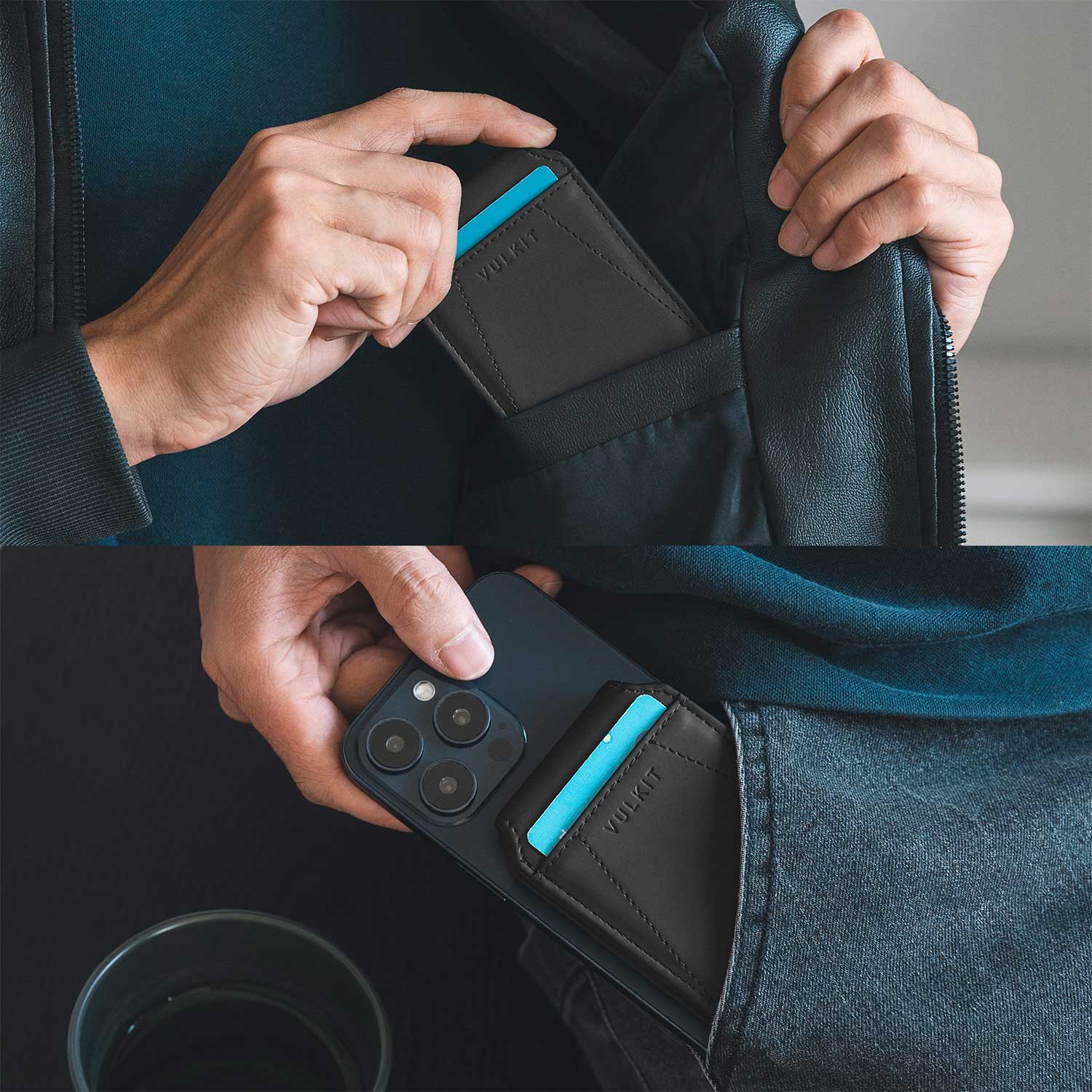 Magnetic RFID Leather Phone Wallet with Adapted Magnetic Ring - Slim Card Holder for iPhone & Android - Perfect for Travel, Shopping & Daily Use