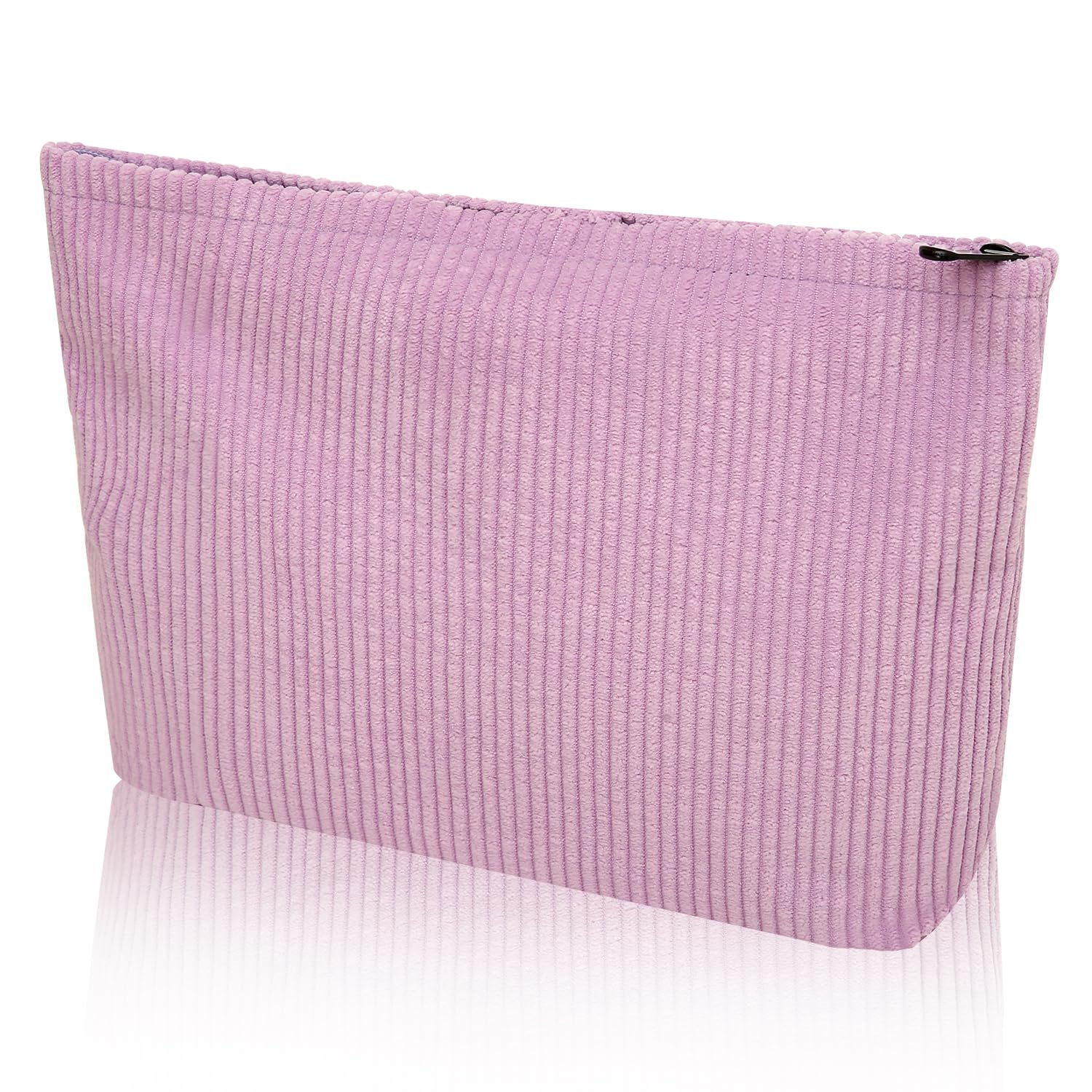 Preppy Cute Corduroy Cosmetic & Makeup Bag for Women - Travel Toiletry Essentials (Purple) | Perfect for Gym, Vacation & Daily Organizer