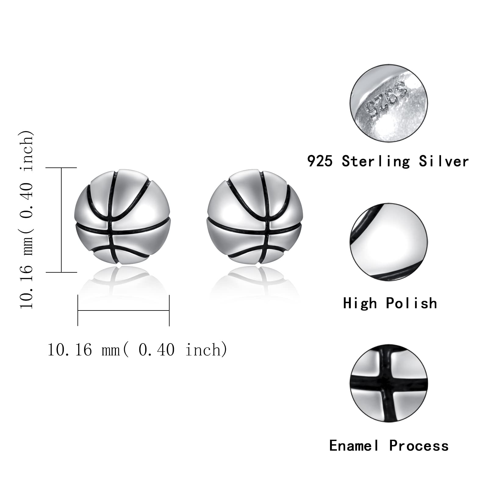 925 Sterling Silver Hypoallergenic Sports Stud Earrings - Softball, Volleyball, Basketball, Baseball, Football & Soccer Jewelry | Perfect Gift for Women Athletes, Sports Moms & Players | Great for Game Days, Team Spirit & Casual Wear