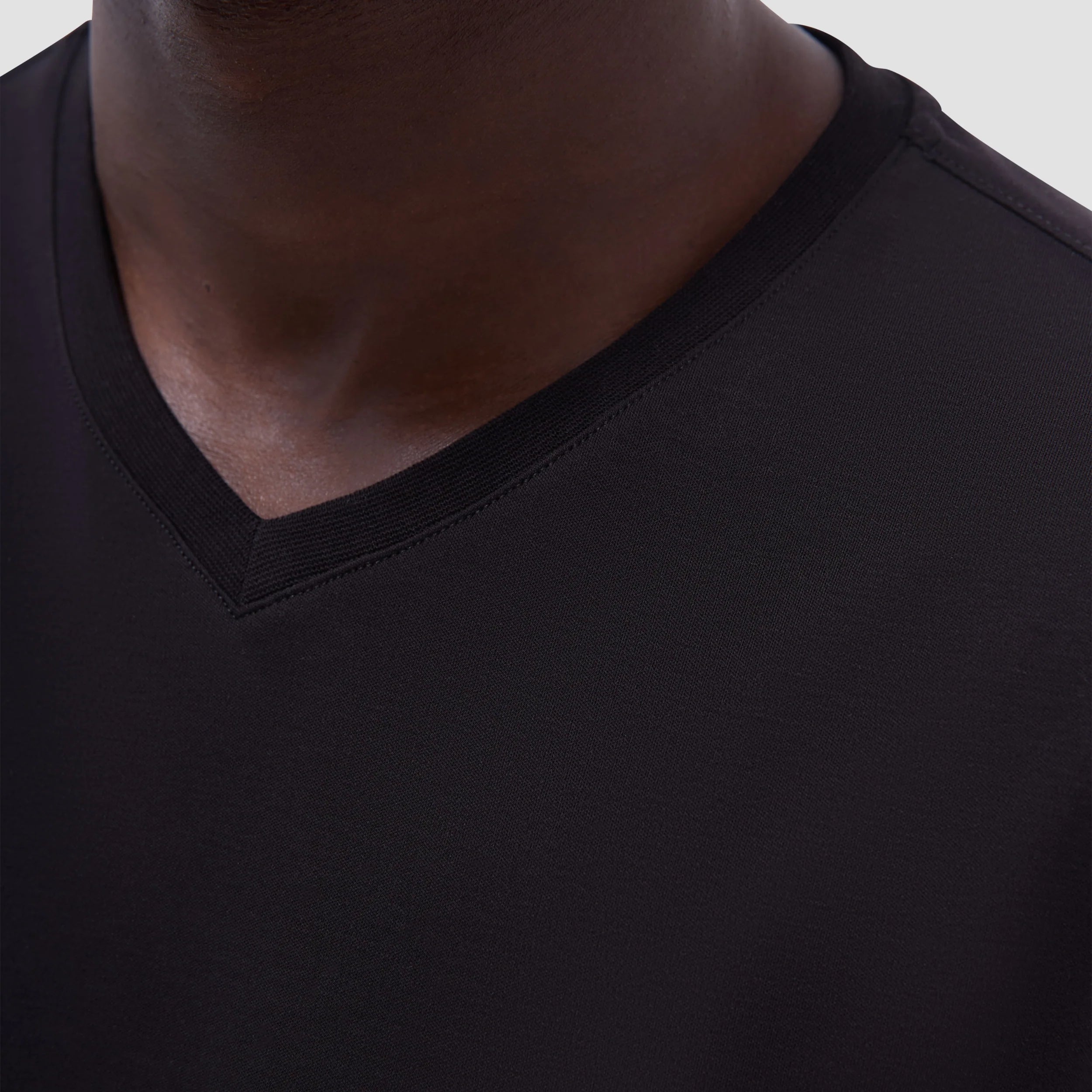 Bugatchi Holden Premium Pima Cotton V-Neck T-Shirt for Men - Soft & Breathable Black Tee - Perfect for Casual Wear, Layering & Everyday Comfort