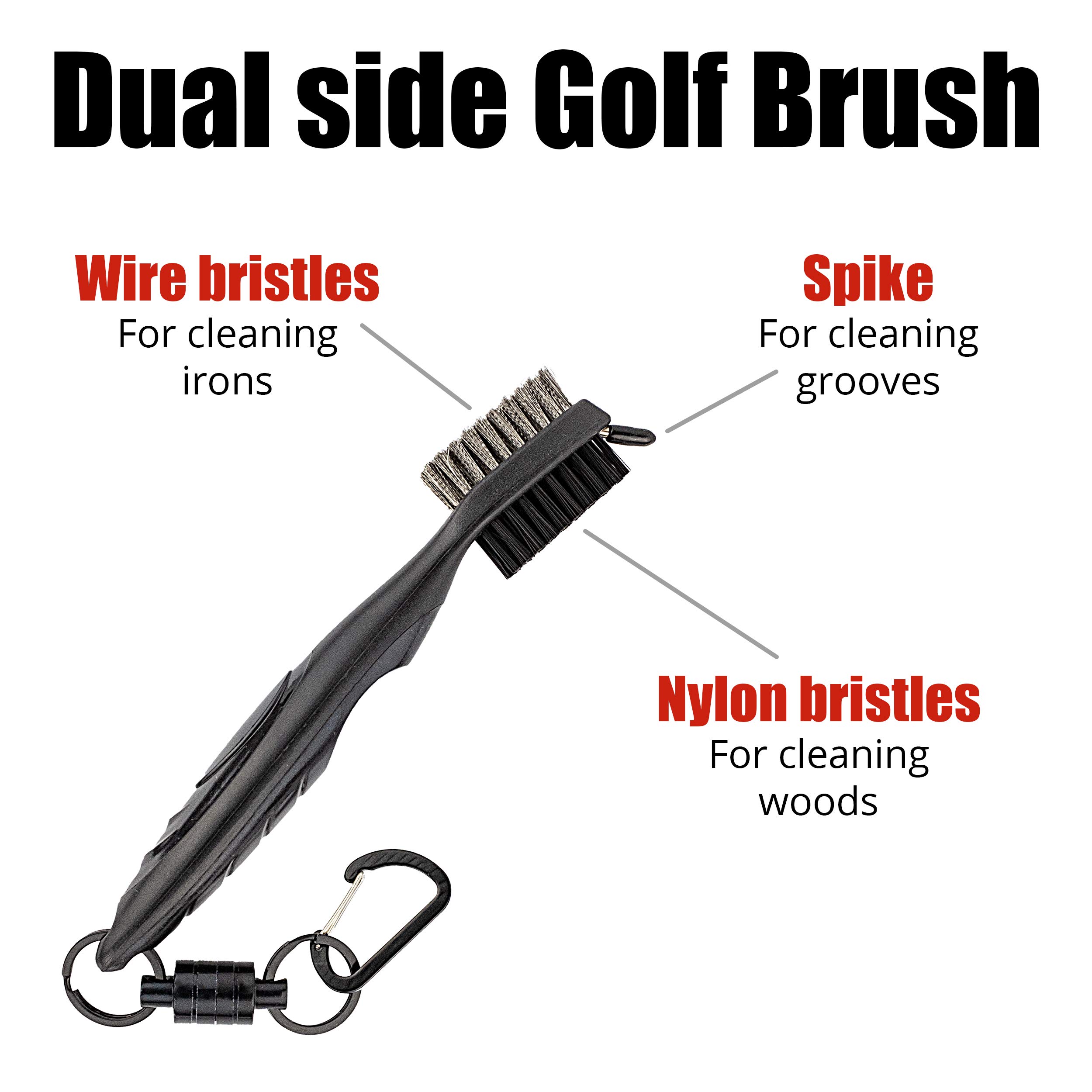 Premium Golf Club Cleaning Kit - Golf Club Cleaner Brush, Magnetic Keychain & Microfiber Towels (Golf Club & Ball Towels Included) - Perfect for On-Course Cleaning & Equipment Maintenance