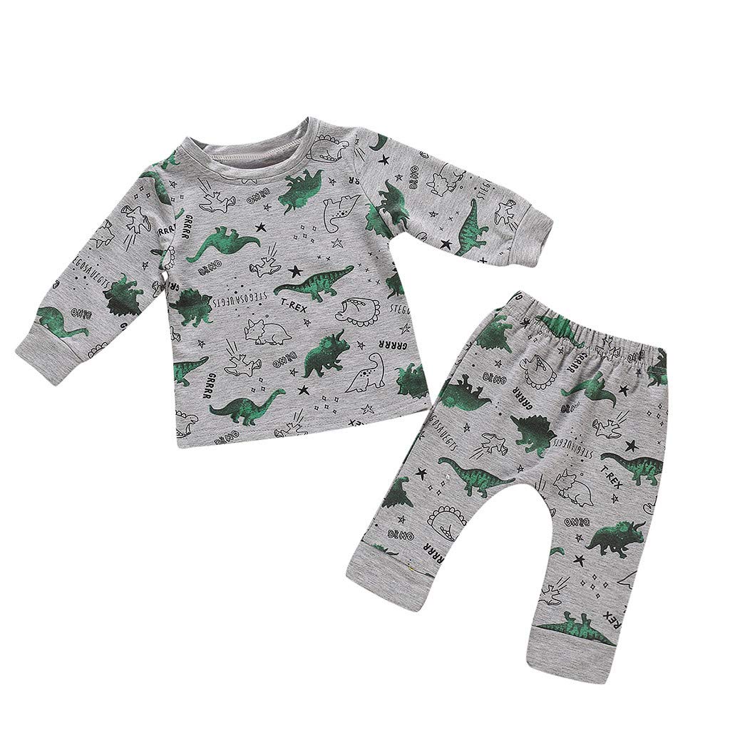 WOCACHI Toddler Boys & Girls Dinosaur Pajama Set - Cute Cartoon Sleepwear Outfits with Tops & Pants | Perfect for Christmas, Birthday Gifts & Baby's First Holiday | Soft & Comfortable for Playtime, Bedtime & Photo Shoots