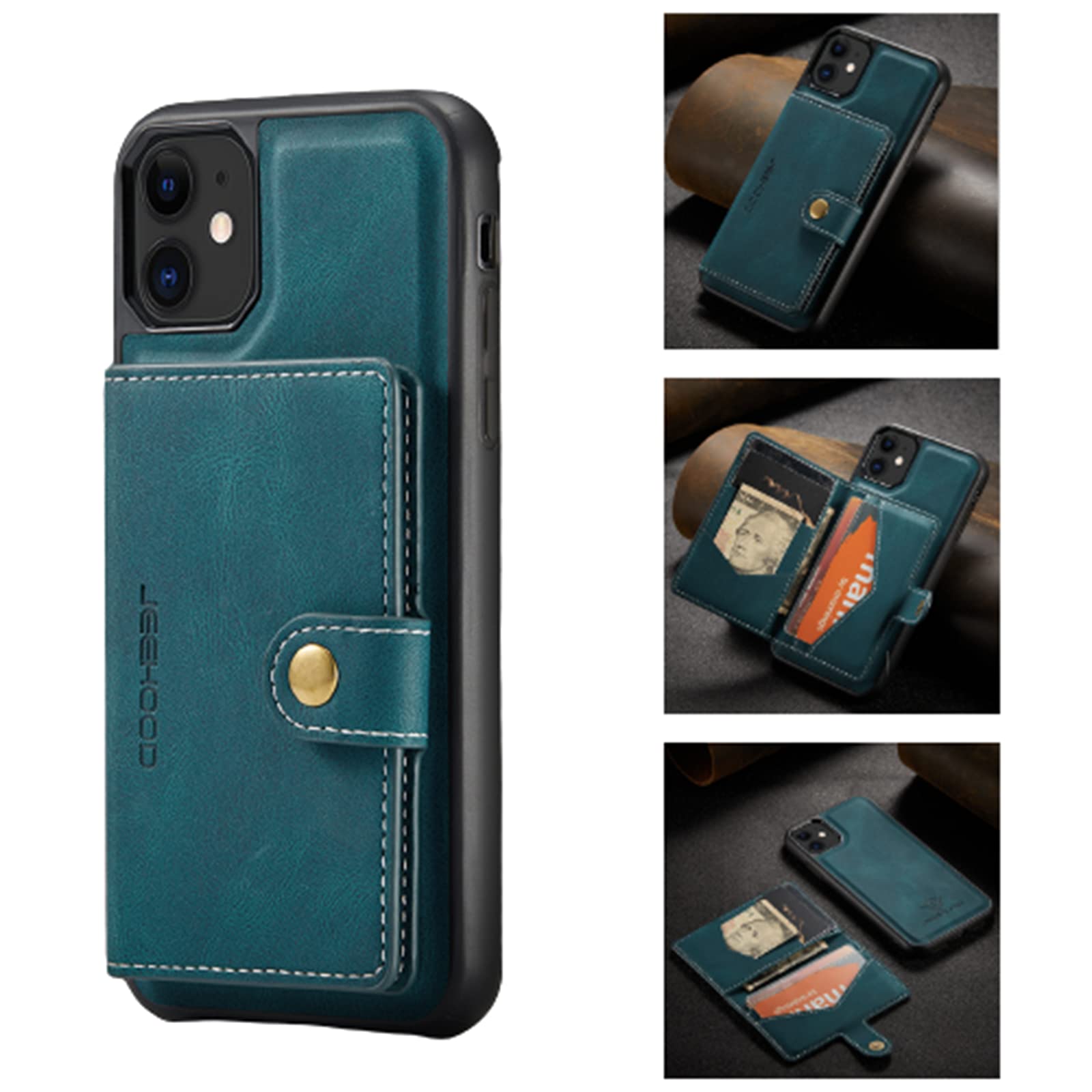 Samsung Galaxy S21/S20 5G Magnetic Phone Case with Detachable Card Holder - 5 Card Slots, Protective Cover for Daily Use, Travel & Car Mounting
