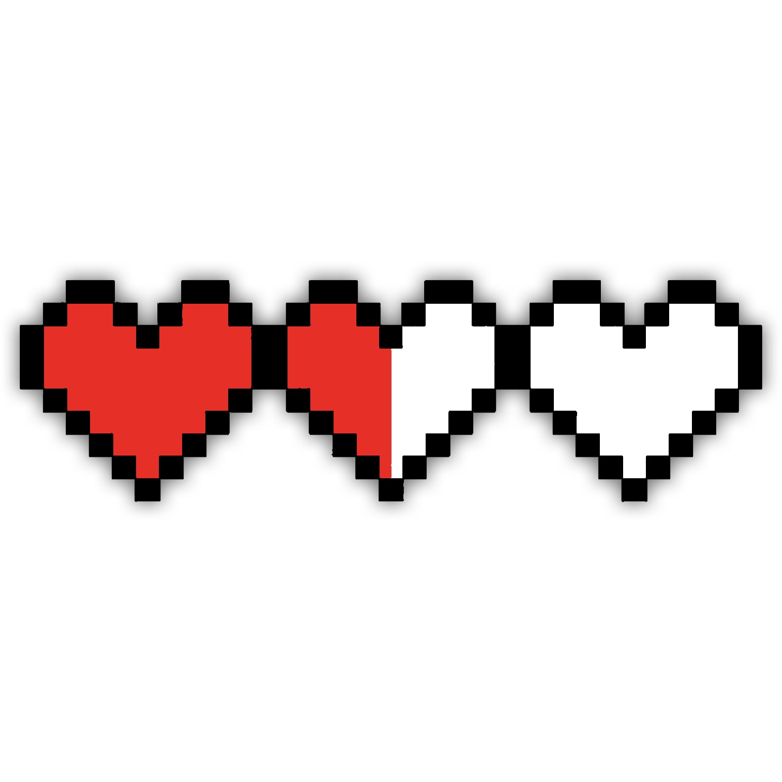 The Legend of Zelda Life Bar Hearts Vinyl Stickers - Waterproof Decals for Laptops, Gaming Consoles & Water Bottles - Perfect for Nintendo Fans and Gamers