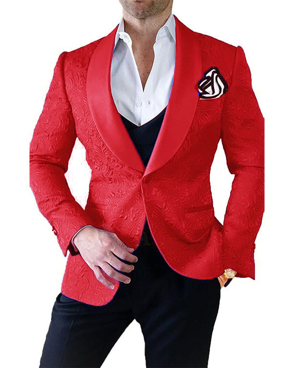 Men's Slim Fit 3-Piece Red Tuxedo Suit for Weddings & Formal Events | Premium Quality Wedding Attire | Perfect for Grooms, Prom & Black Tie Occasions