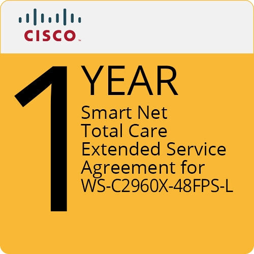 Cisco Smart Net Total Care Service for WS-C2960X-48FPS-L Catalyst 2960-X Switch (1 Year) - Network Maintenance & Support for Business IT Infrastructure