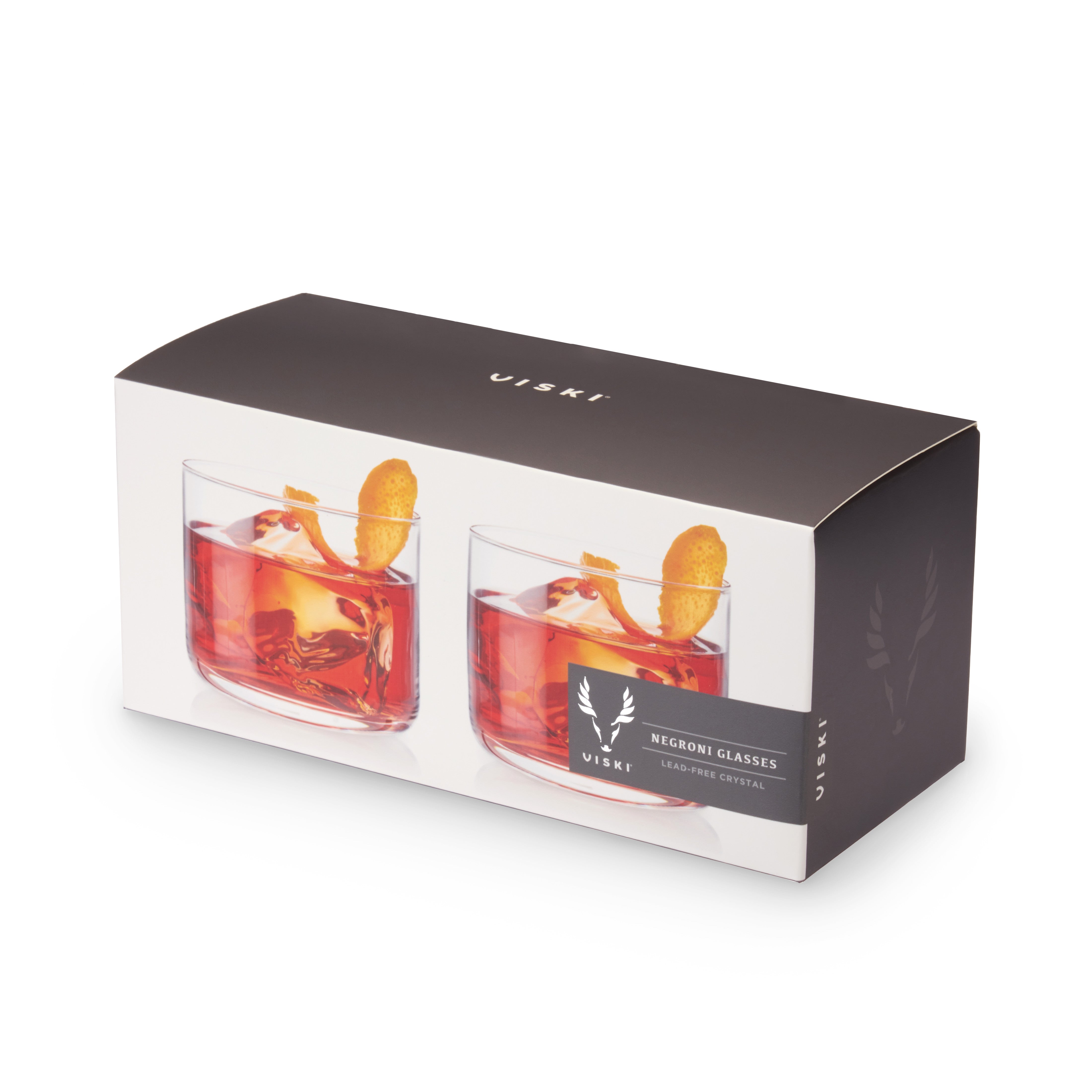 Raye Crystal Negroni Glasses Set of 2 - Elegant Cocktail Glasses for Negroni, Martini & Whiskey - Perfect for Home Bar, Dinner Parties & Gifts