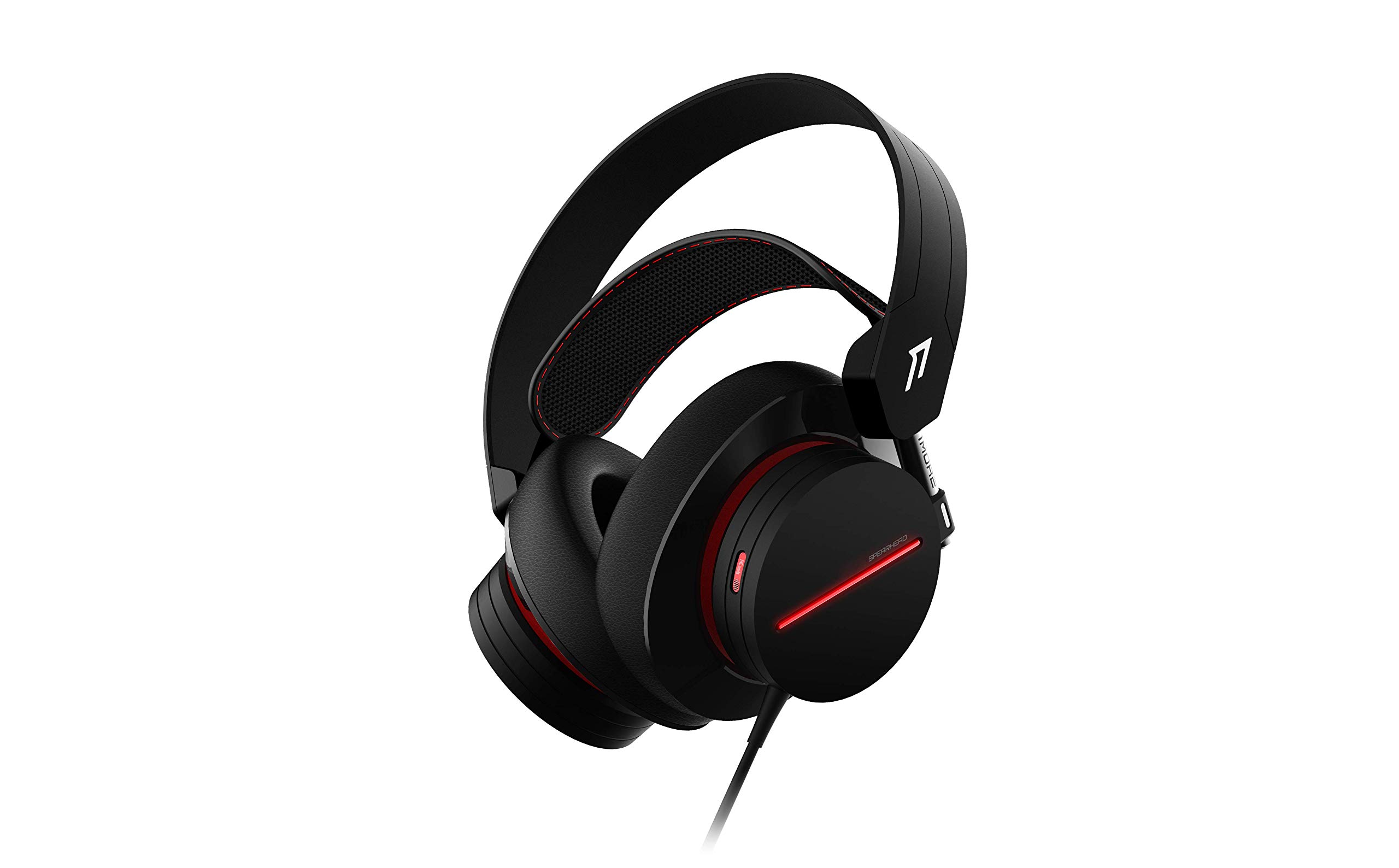 1MORE H1007 Spearhead Gaming Headset - Over-Ear Wired Headphones with 7.1 Surround Sound, 54mm Drivers & Dual Mic for PC, Xbox, PS4, Mobile Devices - Black - Perfect for Competitive Gaming & Immersive Movie Nights