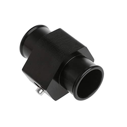 Black Aluminum Water Temperature Gauge with 40mm Hose Clamps - Universal Radiator Sensor Adapter for Car, Truck & Motorcycle Cooling System Monitoring