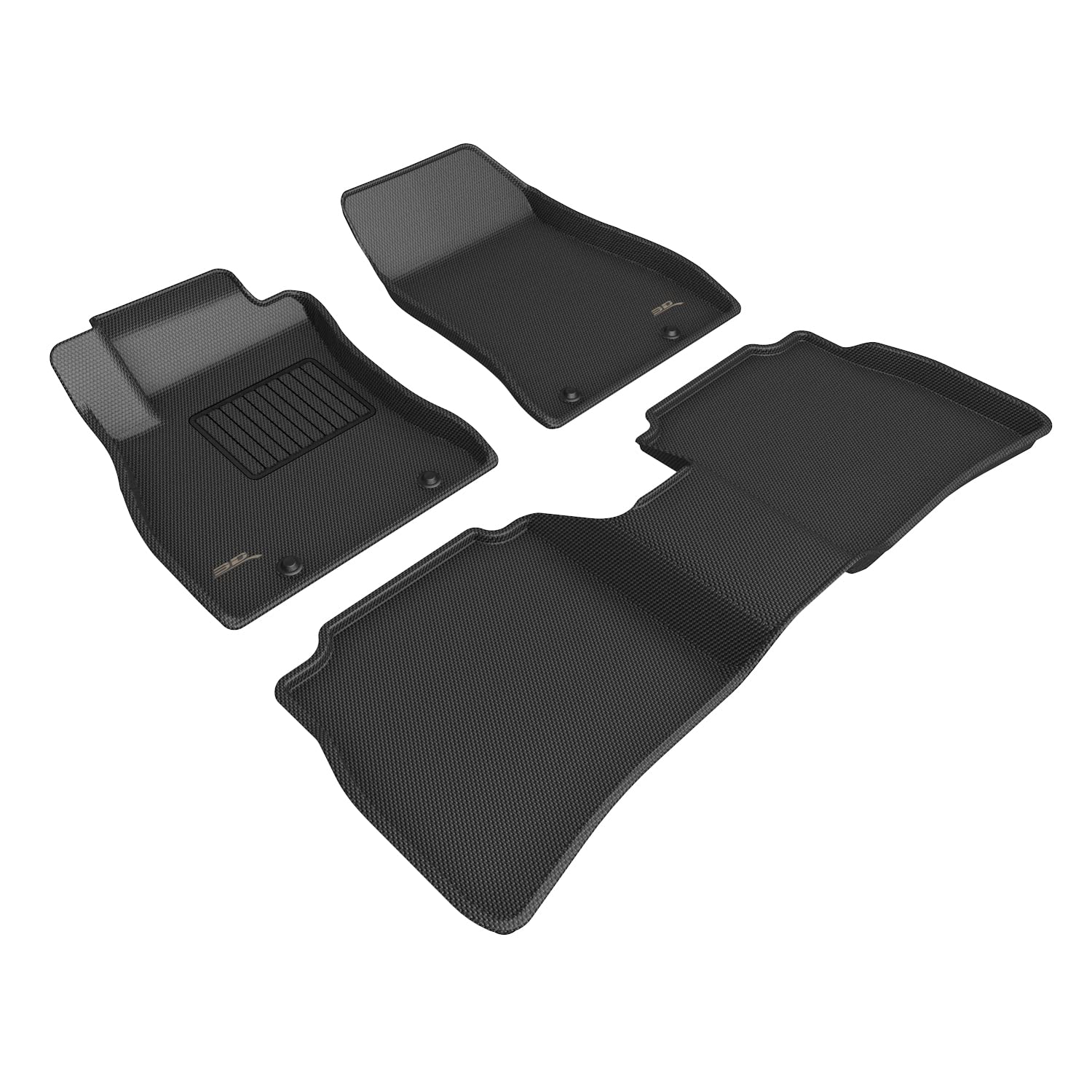 3D MAXpider All-Weather Custom Fit Car Floor Mats for Nissan Sentra 2013-2019 - Kagu Series Front & Rear Seat Liners (Black) - Durable Protection for Rain, Snow & Mud
