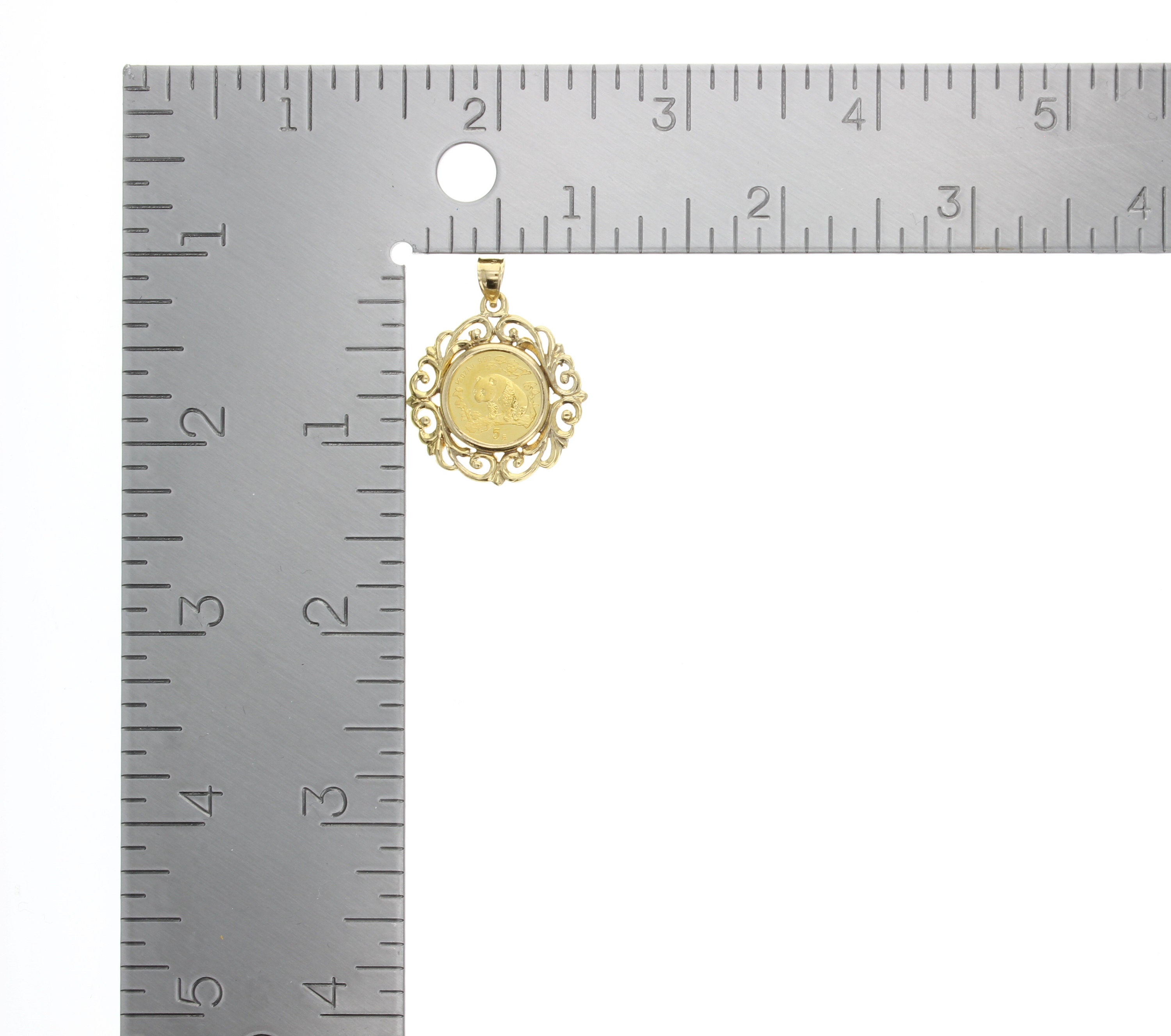 1997 Panda Coin 1/20 oz Gold Necklace with 14K Yellow Gold Bezel - Elegant Collectible Jewelry for Gifts & Special Occasions