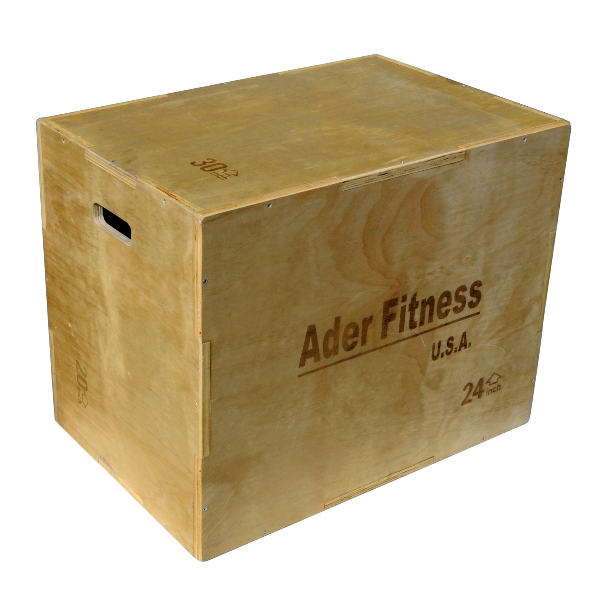 Ader Wood Plyometric Box 3-in-1 (20/24/30 Inch) - Adjustable Jump Training Platform for CrossFit, Home Gym & Athletic Conditioning - Perfect for Plyometrics, Box Jumps & Fitness Workouts