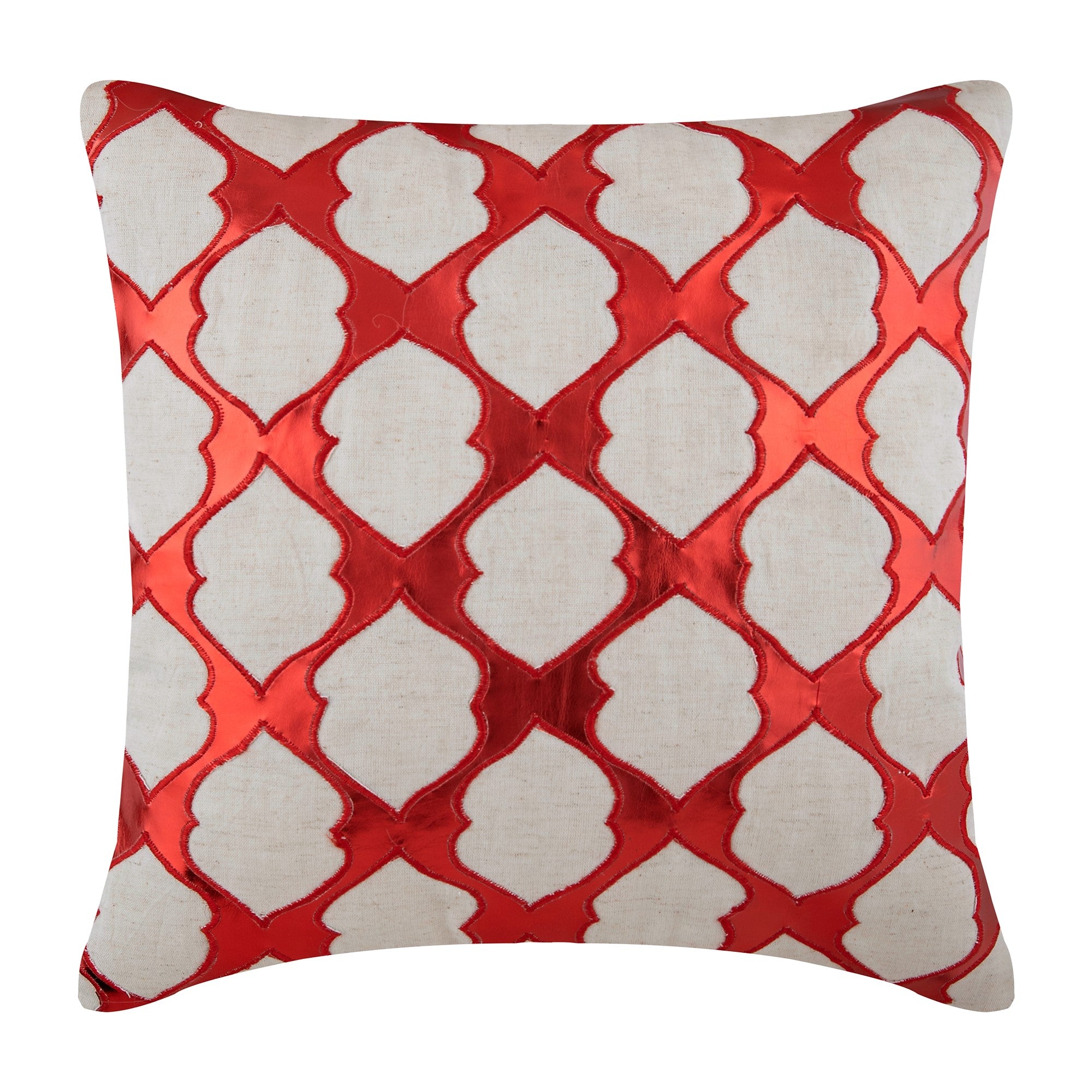 All Time Red Faux Leather Throw Pillow Cover - Decorative Cushion Case for Sofa, Bed, Chair - Home Decor Accent for Living Room, Bedroom, Office