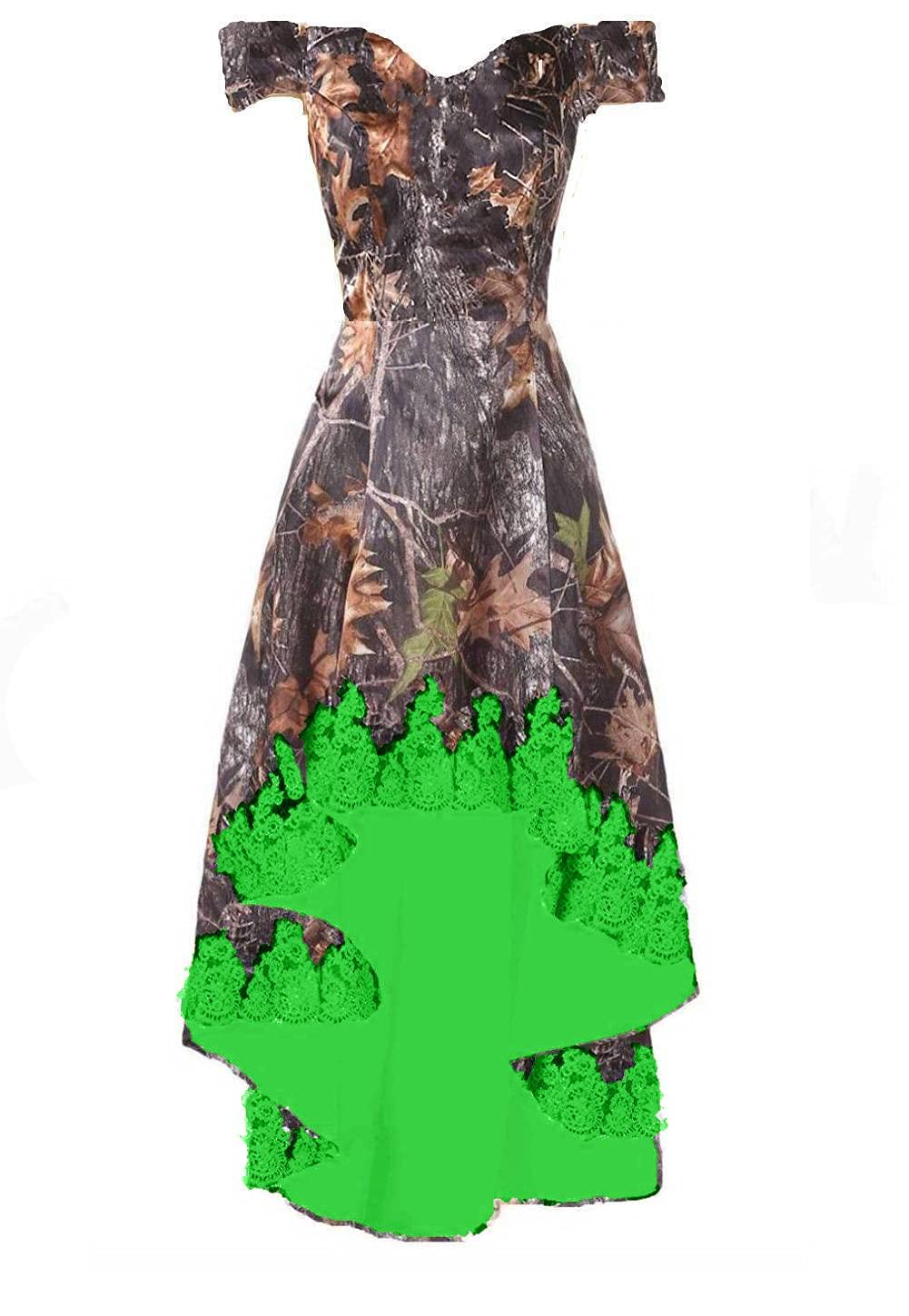 DINGZANCAMO Cap Sleeve Camo Wedding Dress - Lace Trim Bridal Gown for Reception, Evening Banquet & Prom | Perfect for Outdoor Weddings, Military-Themed Events & Special Occasions