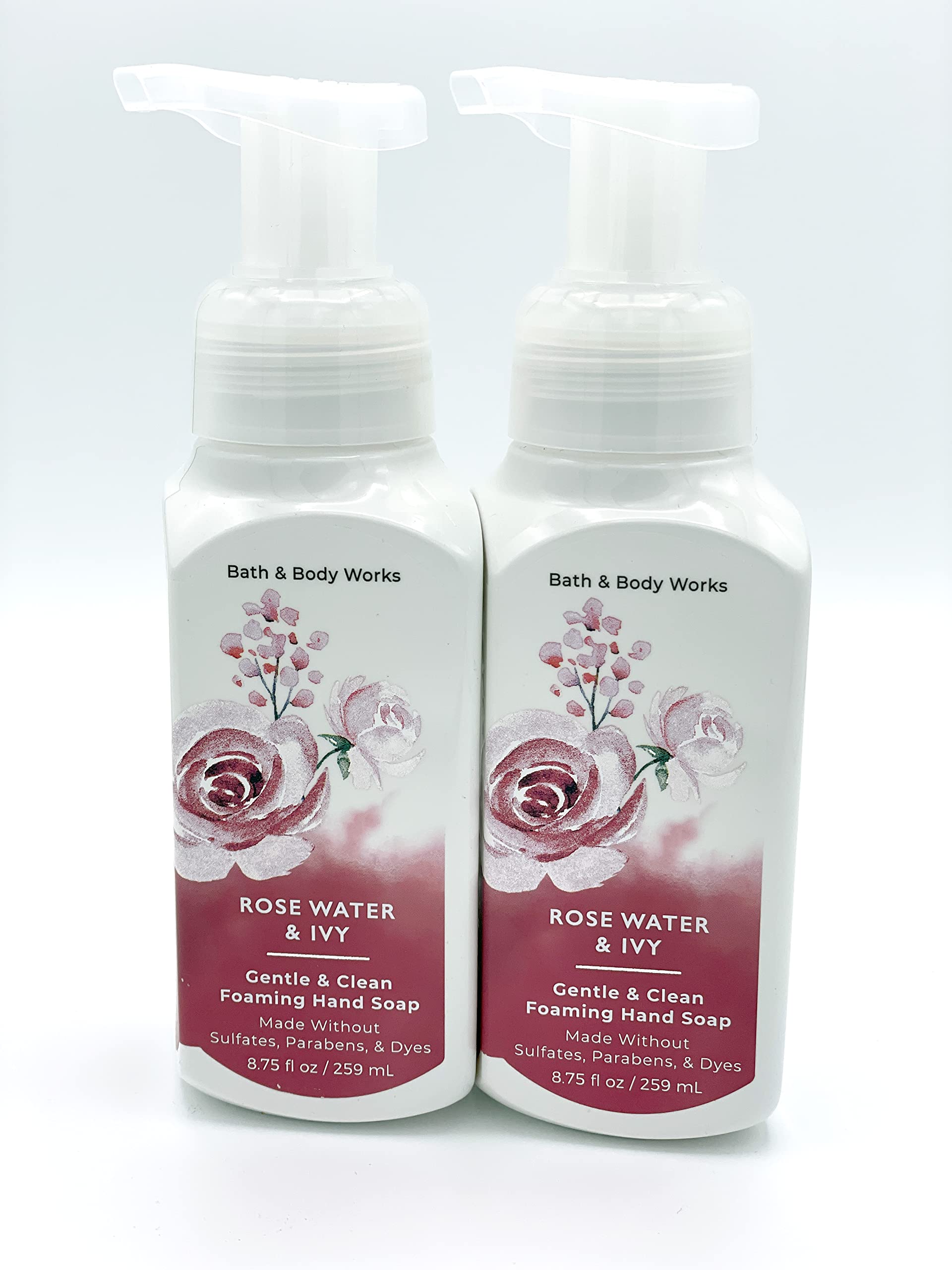 Bath and Body Works Rose Water & Ivy Foaming Hand Soap - 8.75 fl oz (2-Pack) | Gentle & Clean Formula for Soft Hands | Perfect for Home, Office & Bathroom Use