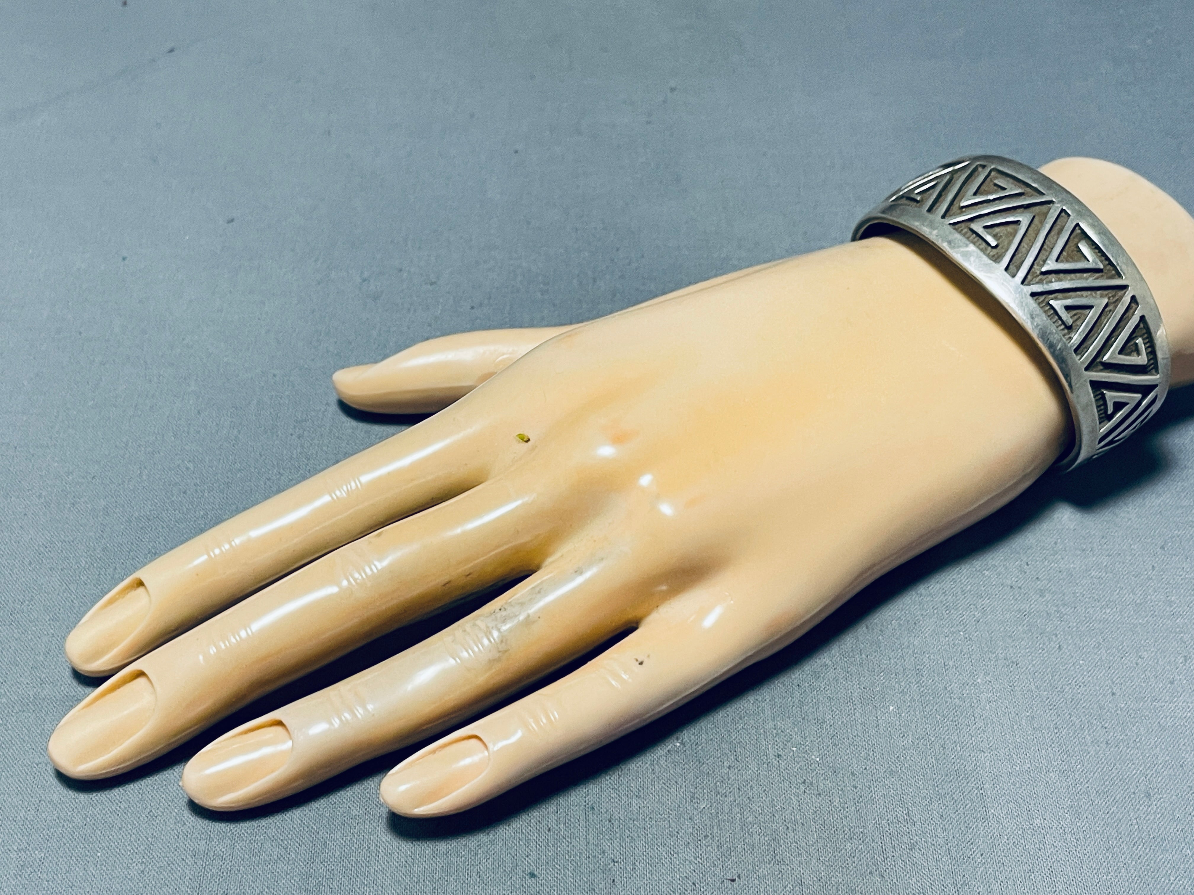 Authentic Native American Navajo Sterling Silver Bracelet - Handcrafted & Signed by J.Cowboy - Perfect for Western Fashion, Boho Style & Gift Giving