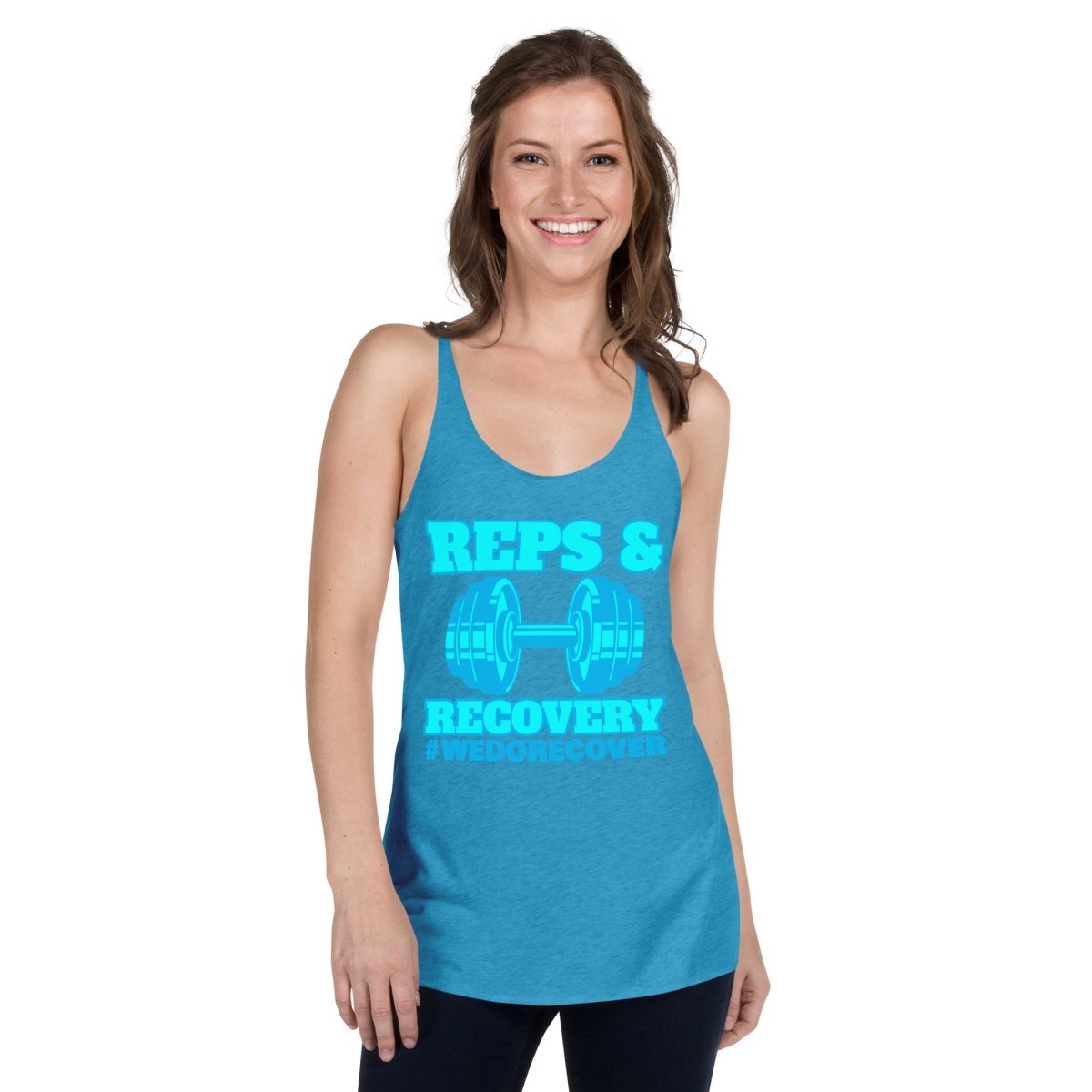 Reps & Recovery Women's Racerback Workout Tank Top - Comfortable Gym & Yoga Apparel for Fitness Training - #WeDoRecover - Perfect for Running, CrossFit & Active Lifestyle