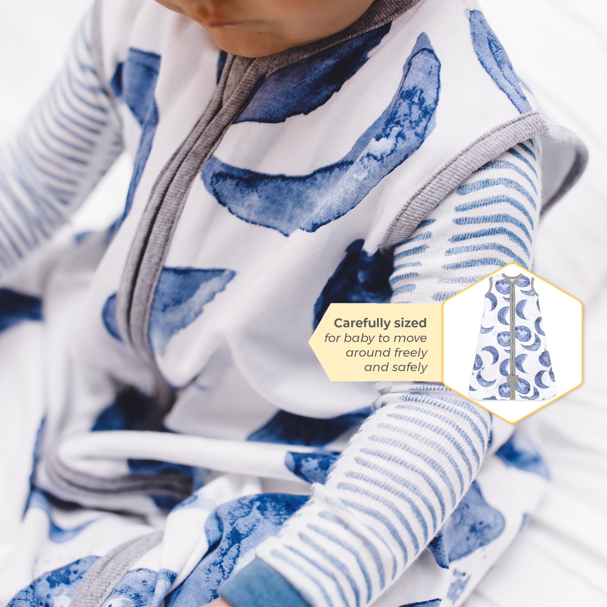 Burt's Bees Baby Beekeeper Wearable Blanket - 100% Organic Cotton Infant Sleep Sack for Boys & Girls - Lightweight 0.5 TOG & Medium 1.5 TOG Options - Unisex Swaddle Transition Blanket for Newborns - Perfect for Nursery, Daycare & Travel