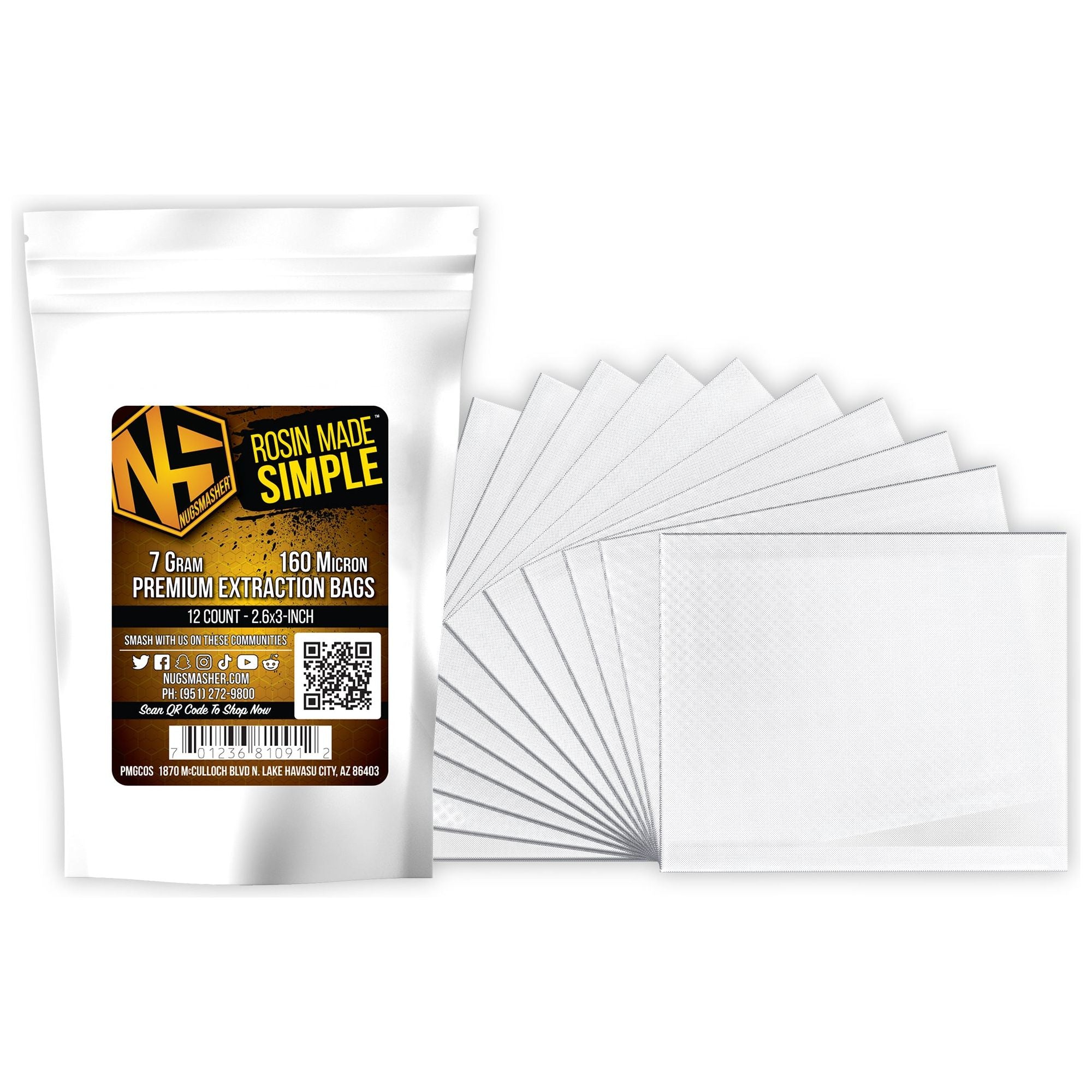 Nugsmasher 7 Gram Rosin Press Extraction Bag Kit - Premium Rosin Bags for DIY Cannabis Extraction - Perfect for Home Use & Small Batch Processing