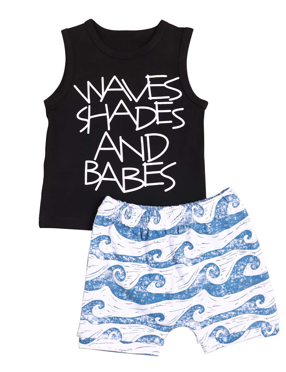 Stylish Toddler Baby Boy Clothes Set - Sleeveless Striped Top & Shorts for Summer | Perfect for Playdates, Beach Outings & Casual Wear