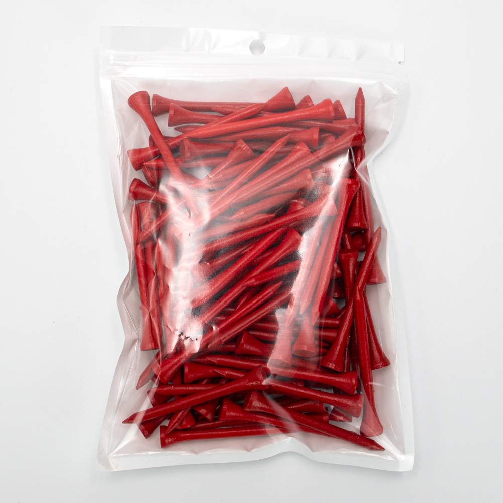 THIODOON Professional Natural Wood Golf Tees - Pack of 100 (3-1/4