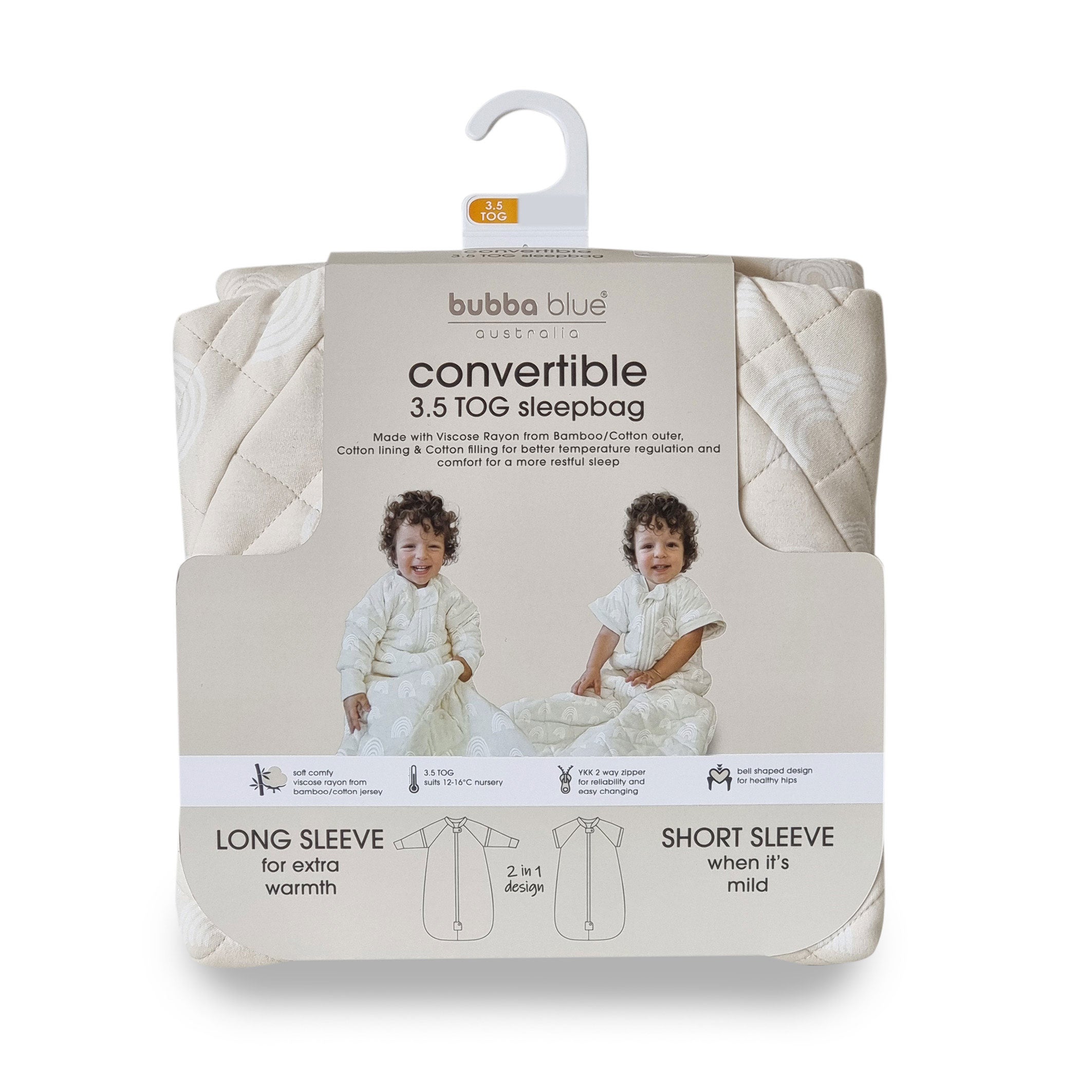 Nordic 2.5 TOG & 3.5 TOG Baby Sleep Suit and Convertible Sleep Bag Bundle - Sand Color - Perfect for Newborns and Toddlers in All Seasons
