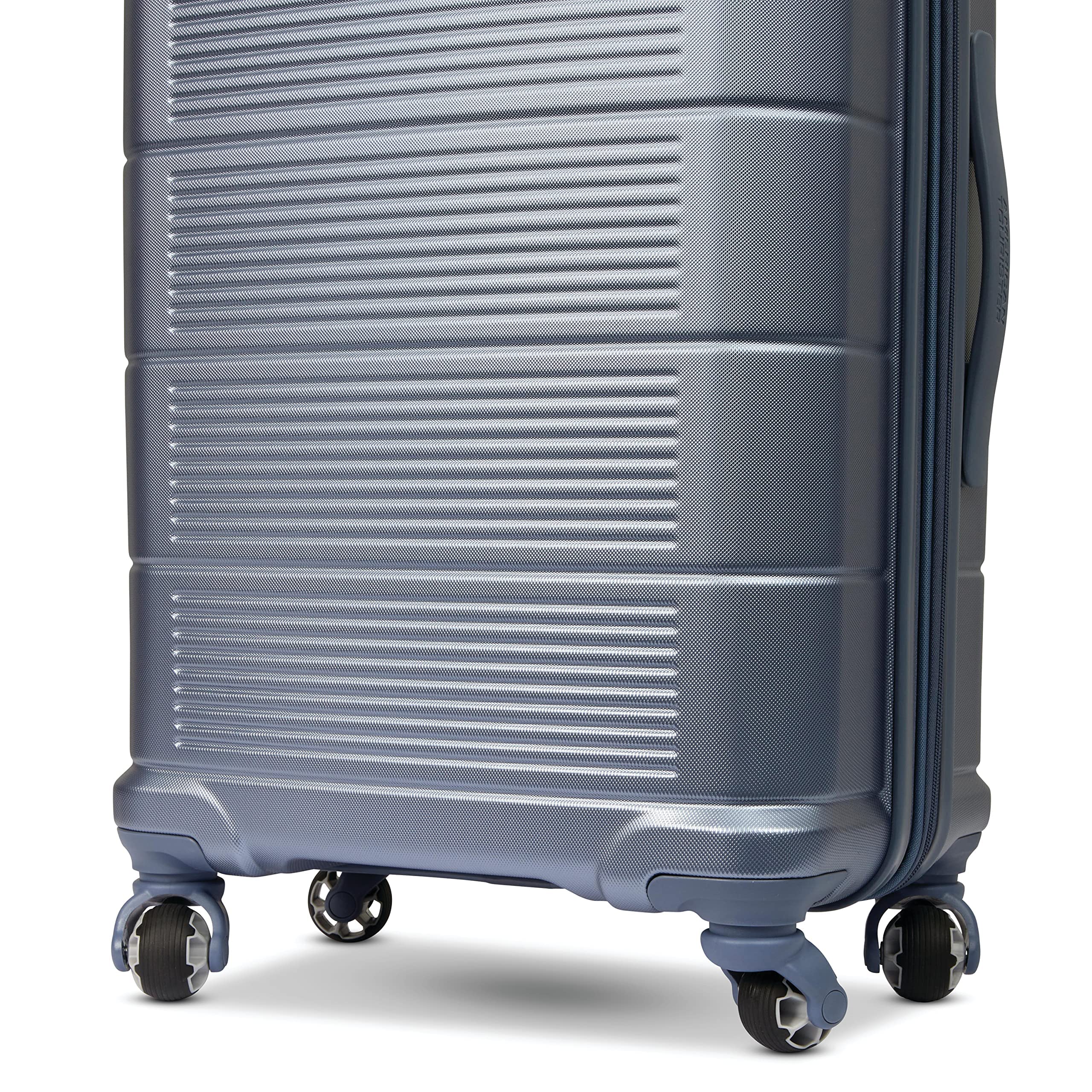 American Tourister Stratum 2.0 Expandable Hardside Luggage with 360° Spinner Wheels, 24-Inch Carry-On Suitcase, Durable Lightweight Travel Bag in Slate Blue - Perfect for Air Travel, Business Trips & Vacation Getaways