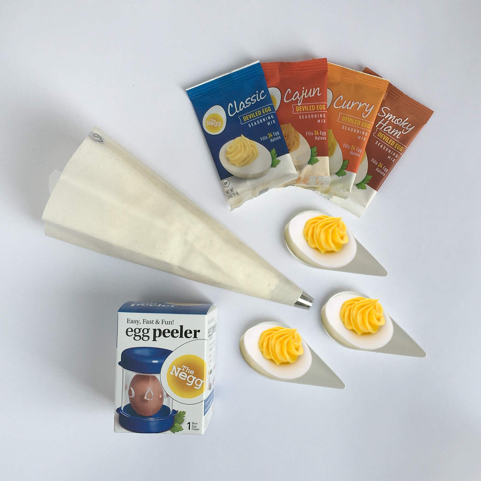 Negg® Deviled Egg Maker Kit - Easy Egg Yolk Separator & Deviled Egg Platter (1-Pack, Blue) | Perfect for Easter, Parties & Holiday Appetizers