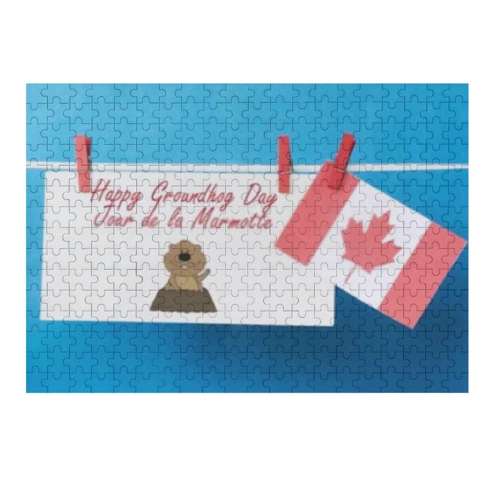 300-Piece Happy Groundhog Day Jigsaw Puzzle - Fun Canada-Themed Puzzle for Adults, Teens & Kids | Creative Gift Idea | Family Game Night Activity | Perfect for Holidays, Birthdays & Indoor Entertainment