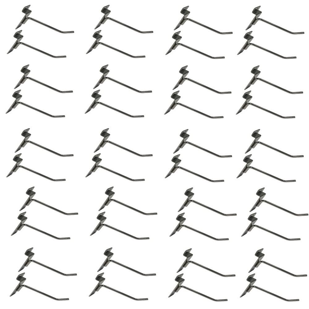 Prolinemax 24 Pcs 4 Inch Chrome Slatwall Hooks - Heavy Duty Metal Retail Display Hangers for Store Shelving & Wall Organization - Perfect for Clothing, Accessories, and Home Decor Display