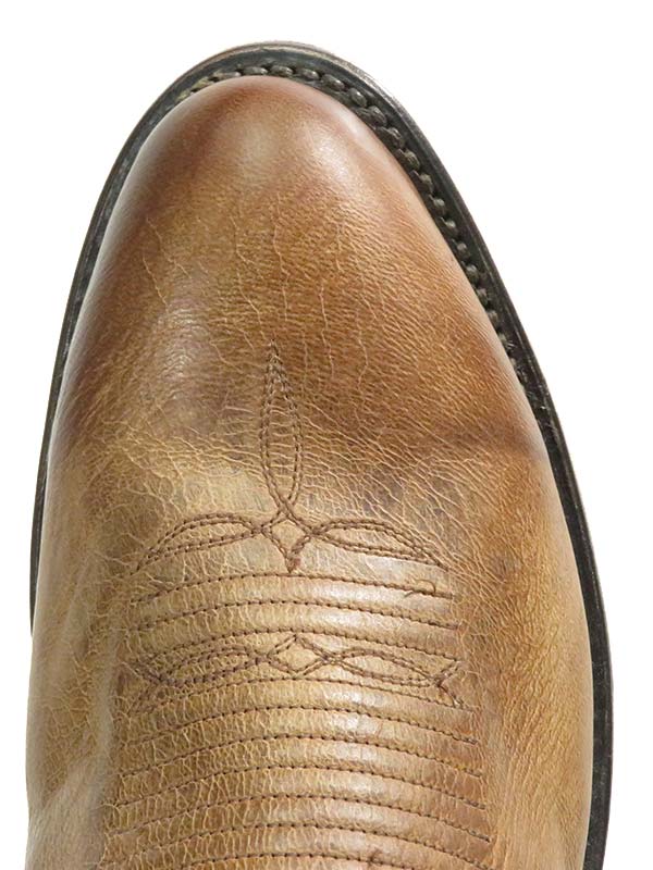 Lucchese N1547.R4 Men's Crayton Burnished Mad Goat Cowboy Boots in Tan - Perfect for Western Rides, Country Music Festivals & Ranch Work