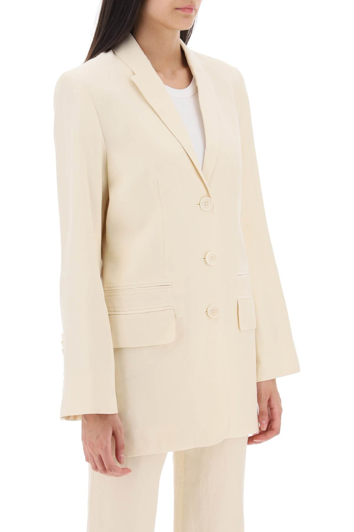 By Malene Birger Porter Linen Blend Blazer - Women's Lightweight Tailored Jacket for Office, Travel & Casual Wear