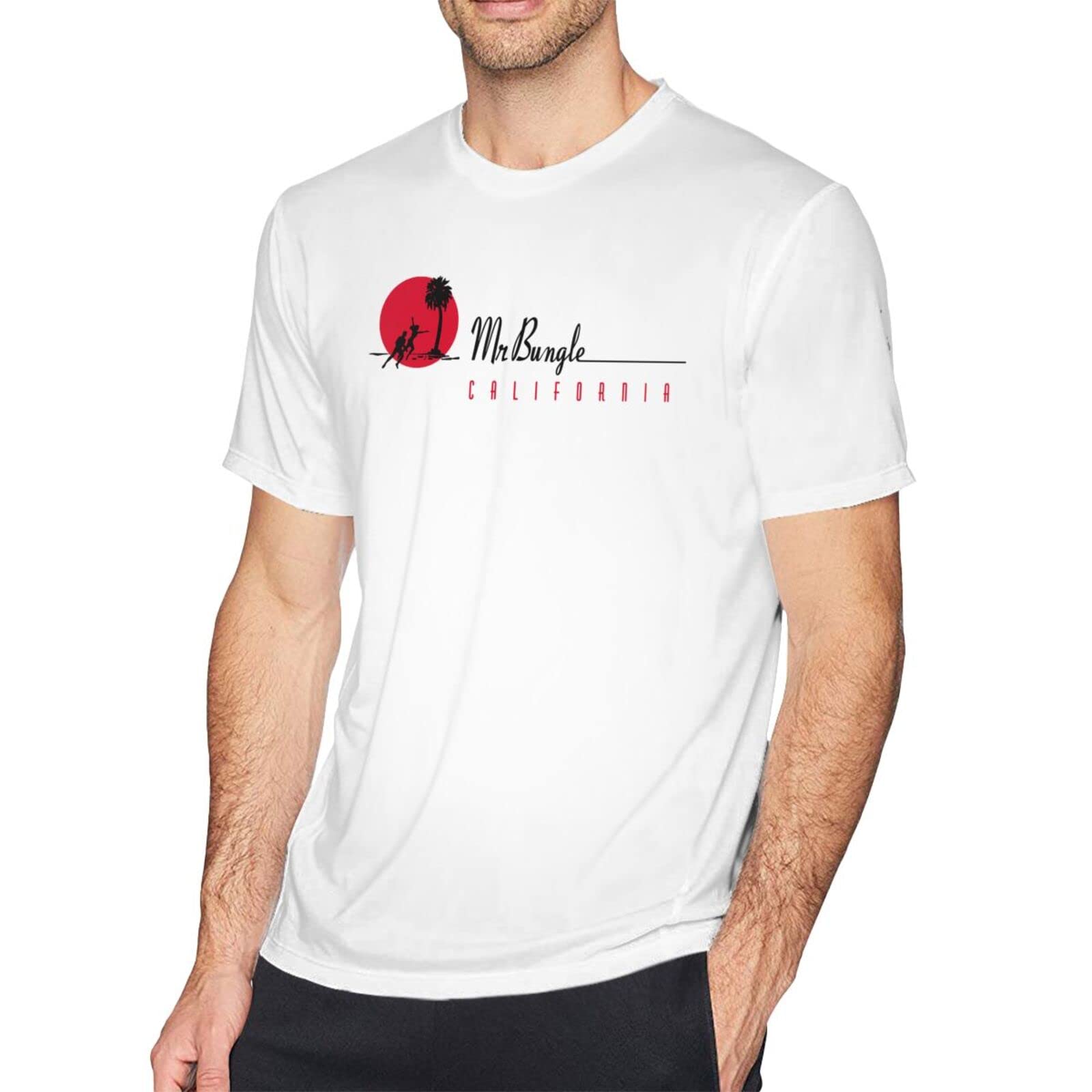 Mr Bungle California Graphic T-Shirt for Men - Soft Cotton Summer Crew Neck Short Sleeve Tee - White Casual Shirt for Concerts, Beach Outings & Streetwear Fashion