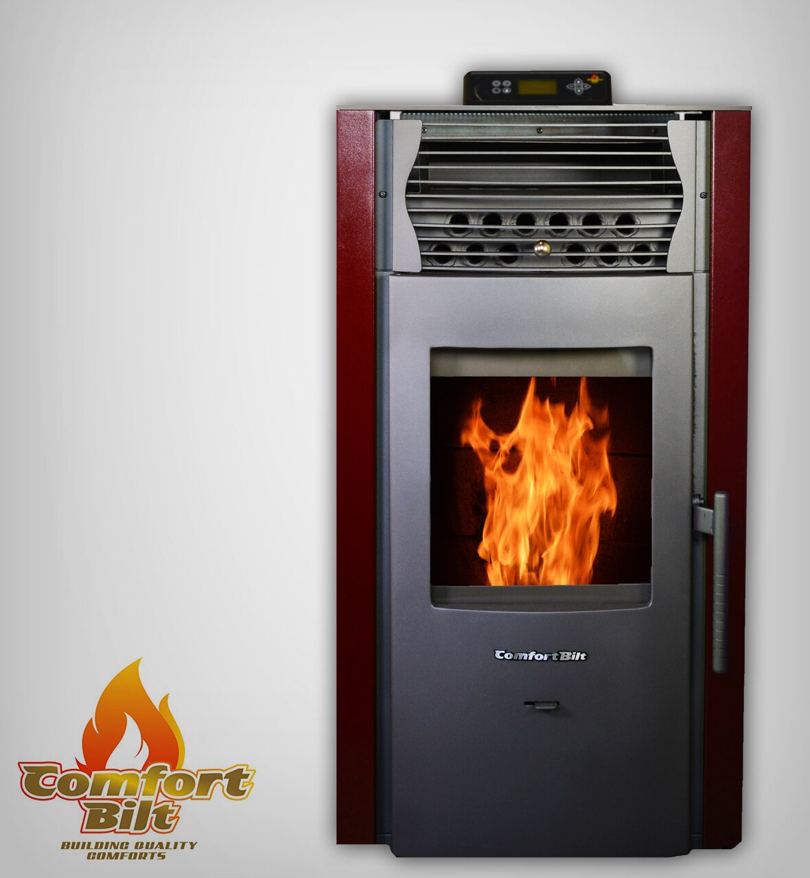 ComfortBilt HP50S High-Efficiency Pellet Stove - Burgundy Red | Eco-Friendly Heating for Home, Cabin & RV | Perfect for Winter & Off-Grid Living