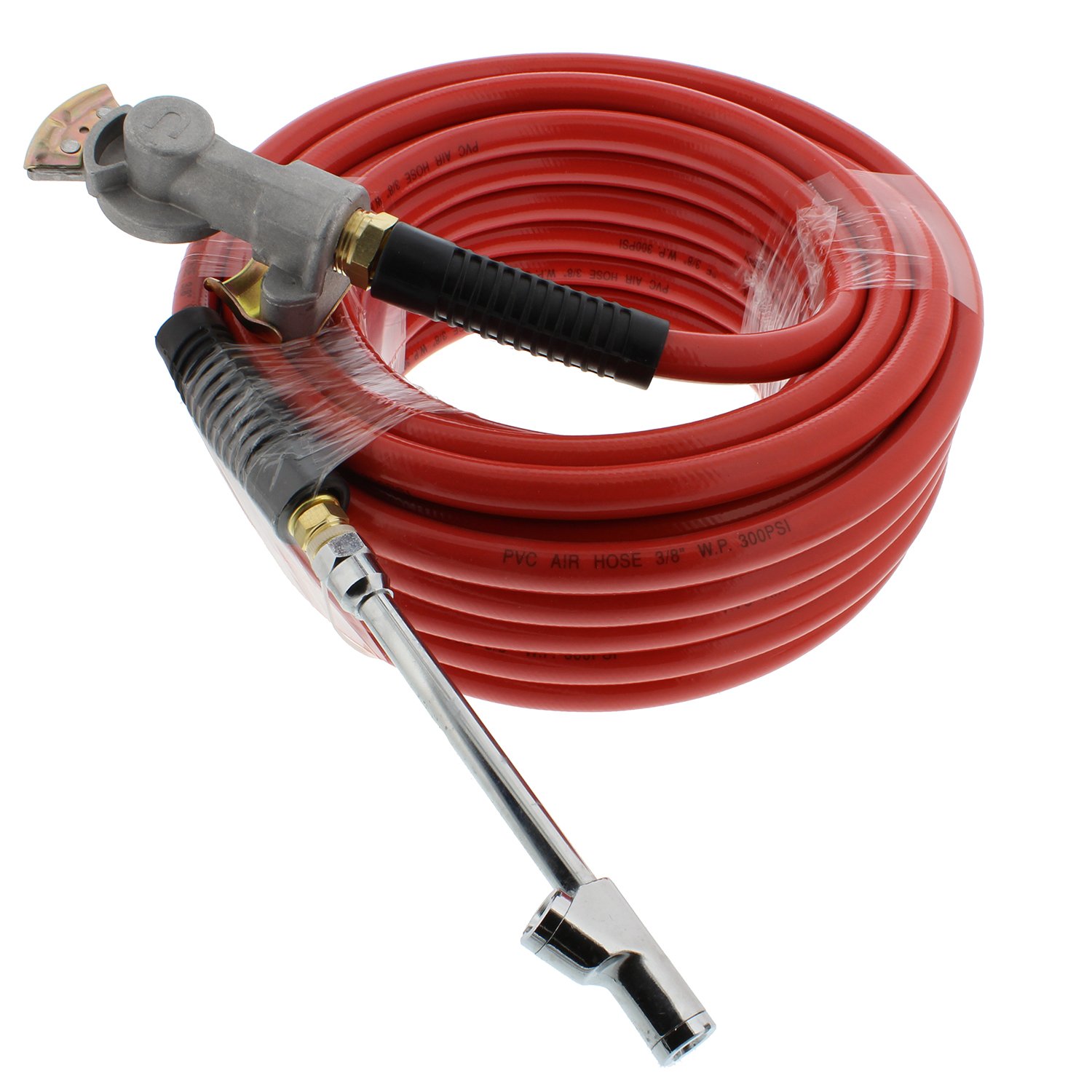 ABN 50ft 3/8 Inch Air Compressor Hose - 300 PSI Heavy Duty Lightweight PVC Flex Air Hose for Pneumatic Tools, Tire Inflation, and Workshop Use