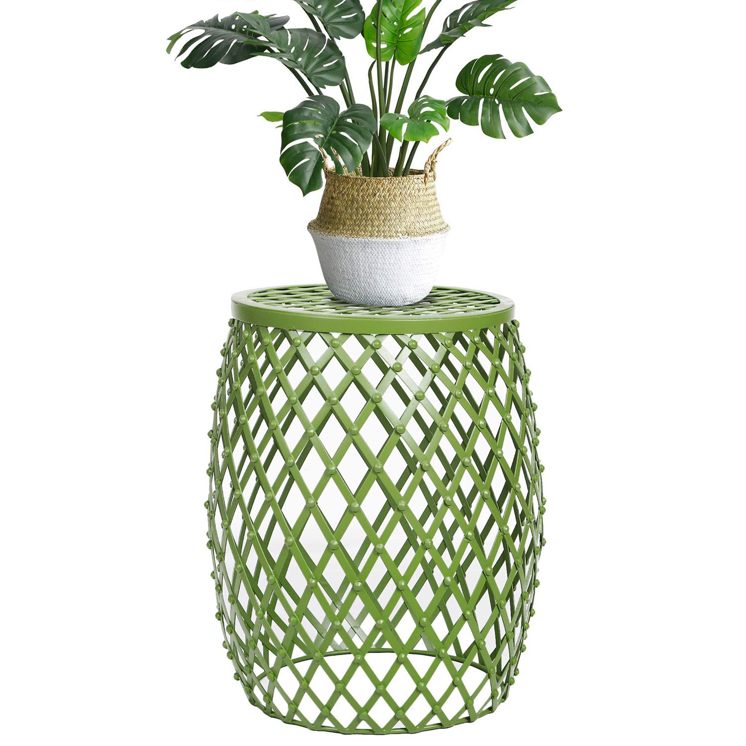 Joveco Round Side End Coffee Table - Green Nightstand for Living Room, Bedroom & Office - Modern Indoor End Table with Sturdy Wooden Legs - Perfect for Coffee, Books & Decor