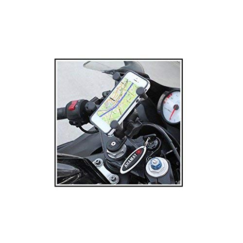 GOLSM Char-1 Bike Smart Dual Handlebar Mount Phone Holder with USB Charger - 360° Adjustable Motorcycle Phone Mount for Honda CB Dazzler - Perfect for Cycling, Commuting & GPS Navigation