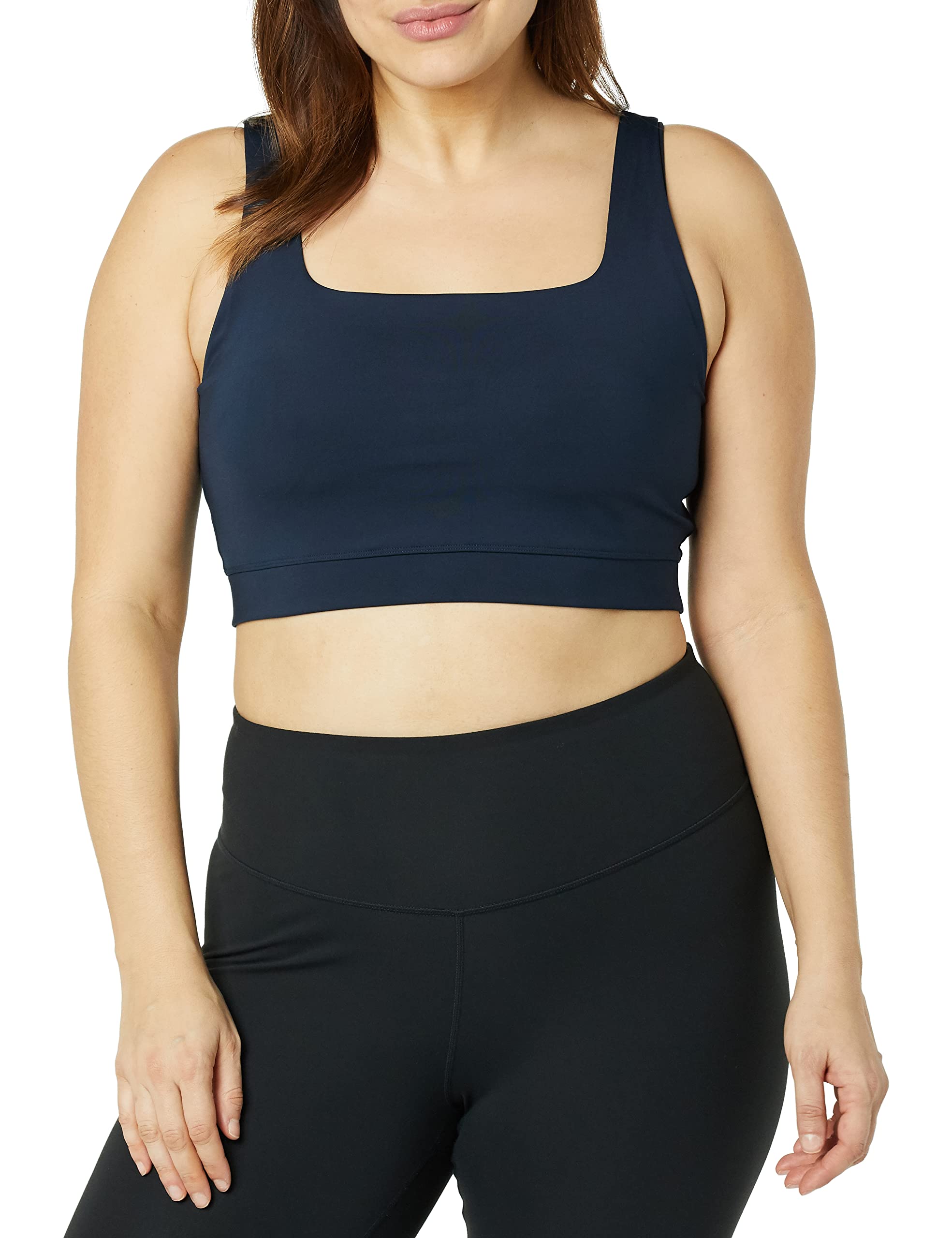 Amazon Essentials Women's Active Sculpt Square Neck Crop Top - Workout Tank for Yoga, Running & Gym - Breathable Stretchy Athletic Shirt for Women