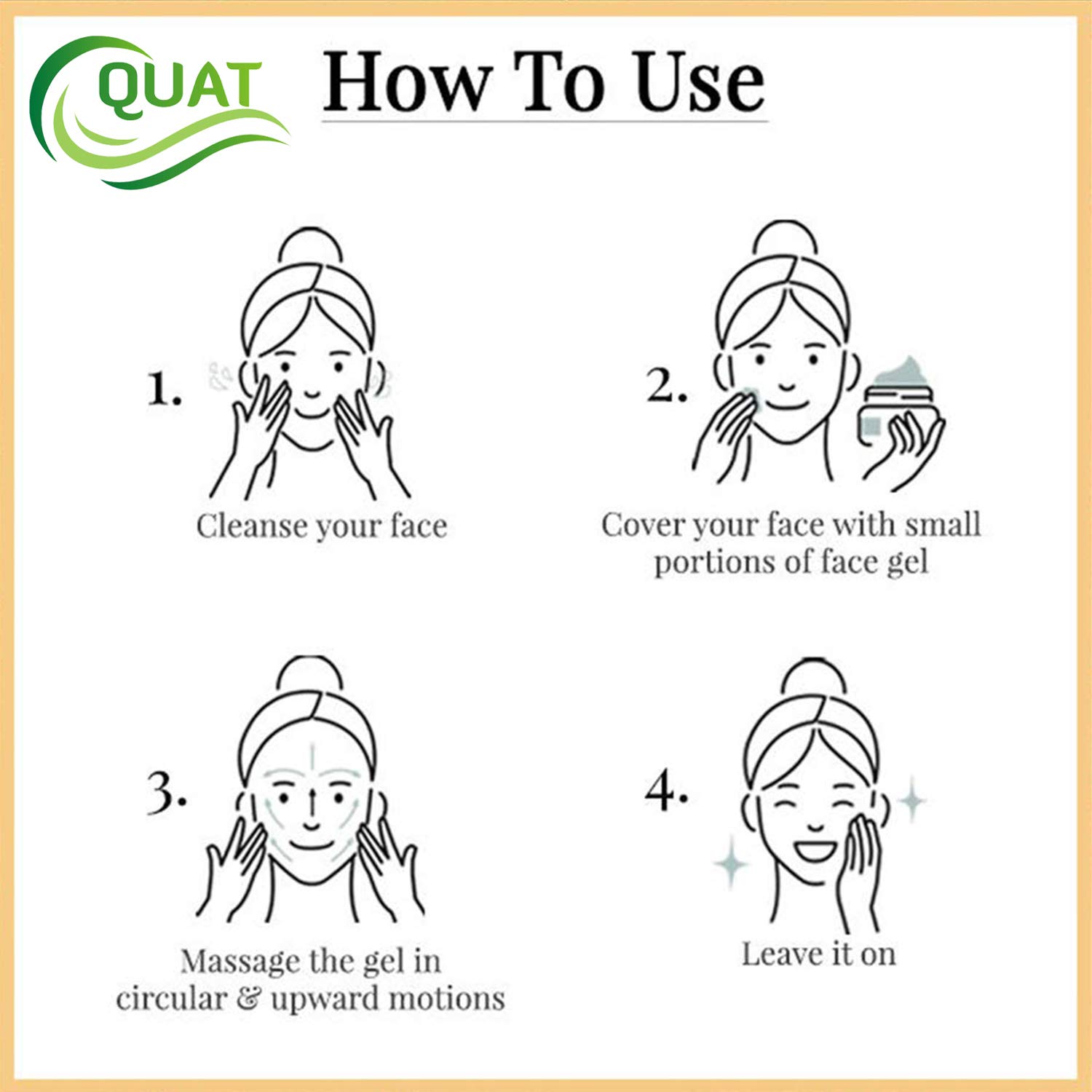 Quat Face Gel for Glowing Skin - Hydrating Cucumber Gel for Women & Men | Daily Skincare Routine, Morning & Night Moisturizer