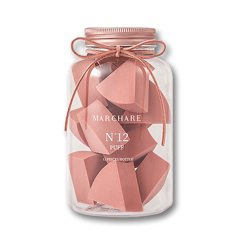 MARCHARE No.12 Fan Shaped Powder Puff - Professional Makeup Blending Sponge for Liquid & Powder Foundation - Perfect for Contouring, Baking & Flawless Finish