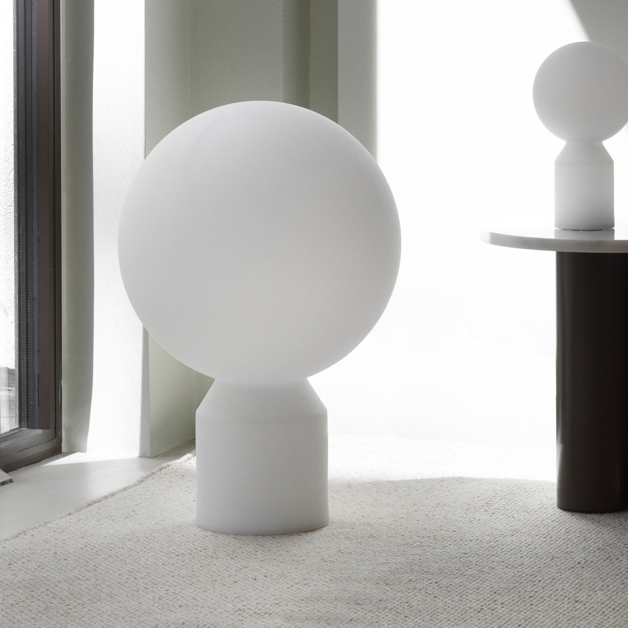 NORMANN COPENHAGEN Yo Portable Floor Lamp - Large 60cm White Modern LED Light for Living Room, Bedroom & Office Decor