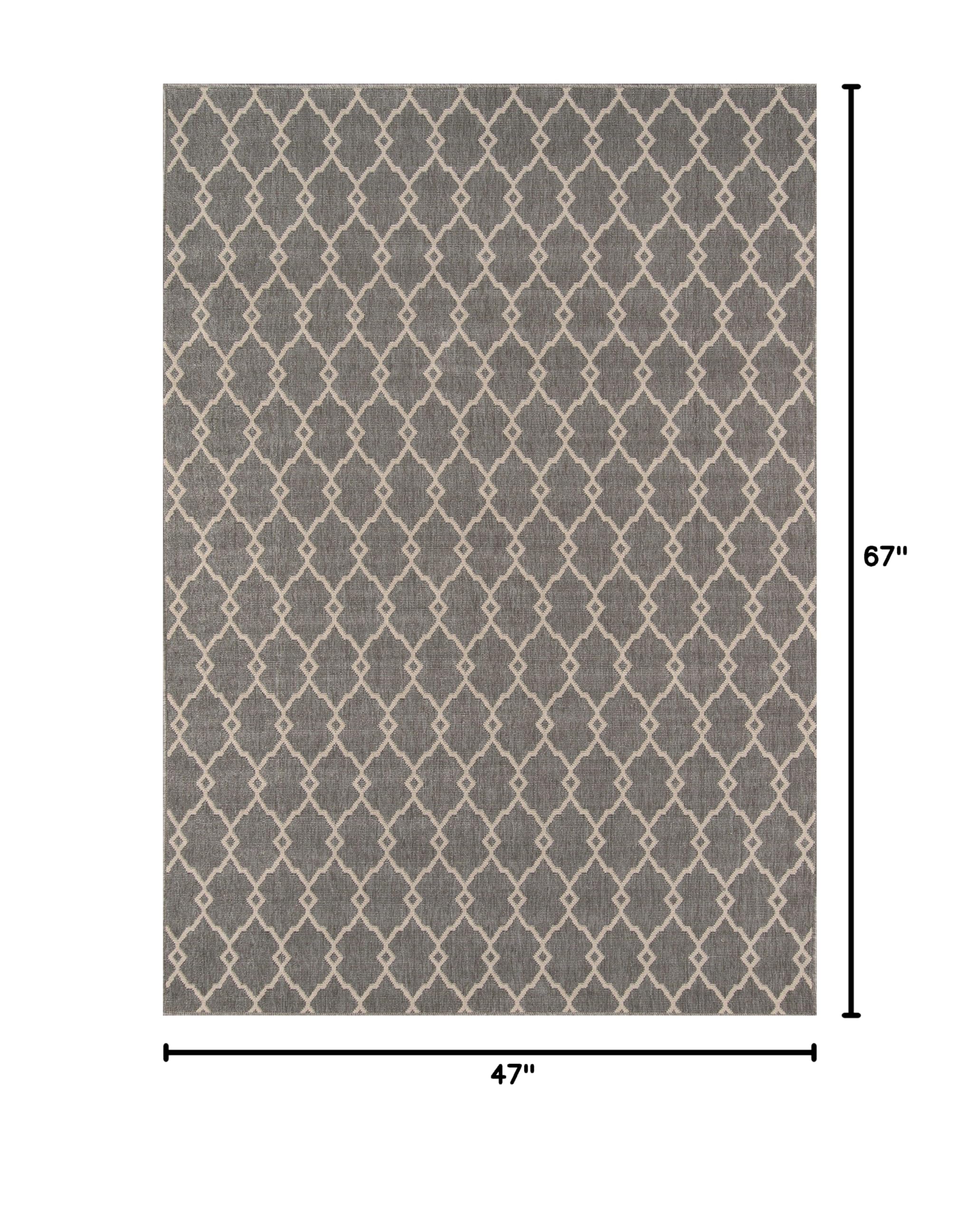 Momeni Baja Collection Contemporary Indoor Outdoor Area Rug - Easy to Clean, UV Protected & Fade Resistant - 3'11