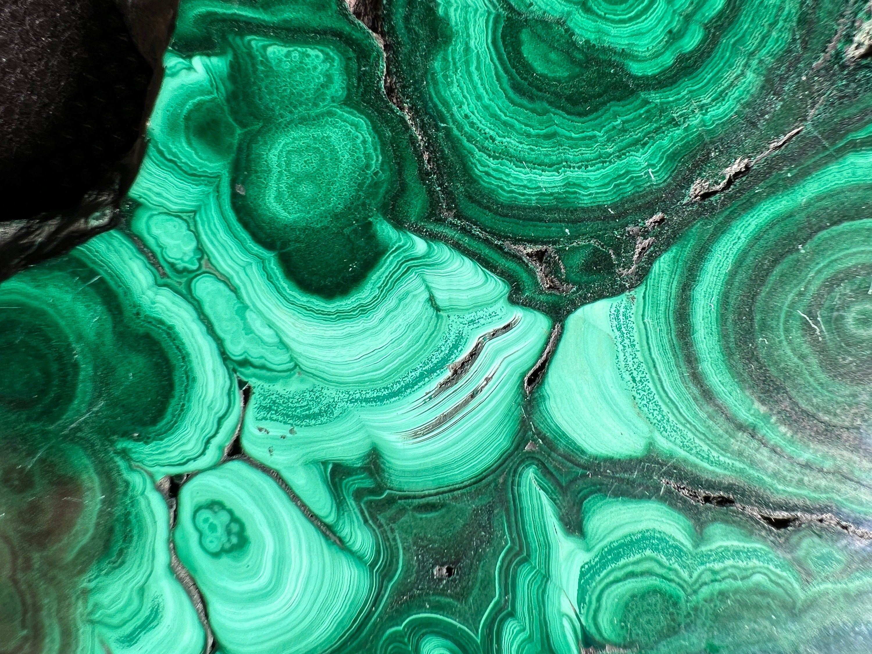 Premium MALACHITE Crystal Slab - Natural Green Malachite Stone for Jewelry Making, Unique Spiritual Gift & Home Decor (50413) - Perfect for Meditation Spaces, Healing Rooms & Luxury Interior Design