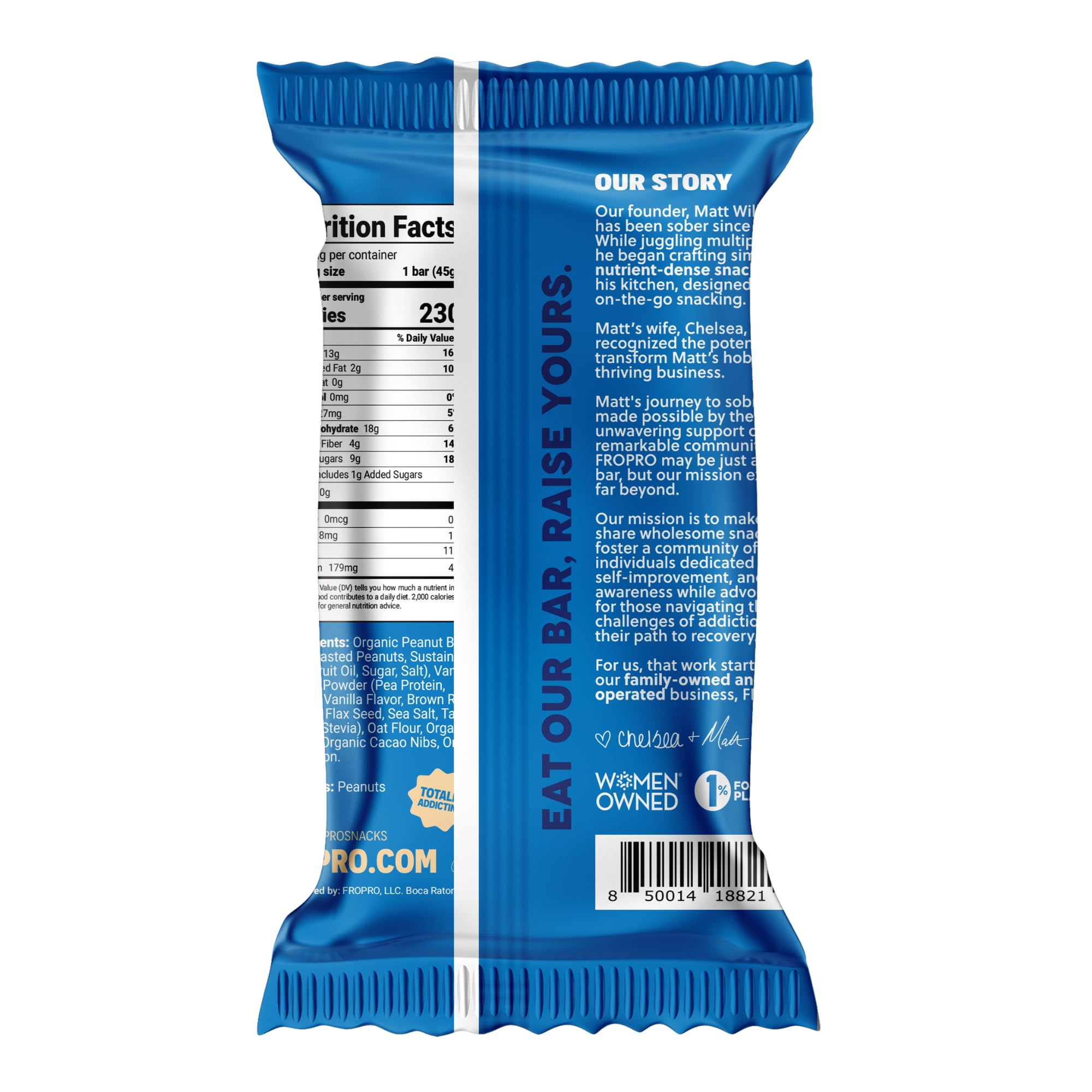 FROPRO Plant Based Protein Snack Bars - All Natural Vegan Protein Bars, Gluten Free, Dairy Free, Soy Free, Low Calorie High Protein Nutrition Bars | Chocolate Chip Flavor, 24 Count Pack - Perfect for Post Workout Recovery, Healthy Snacking & Weight Management