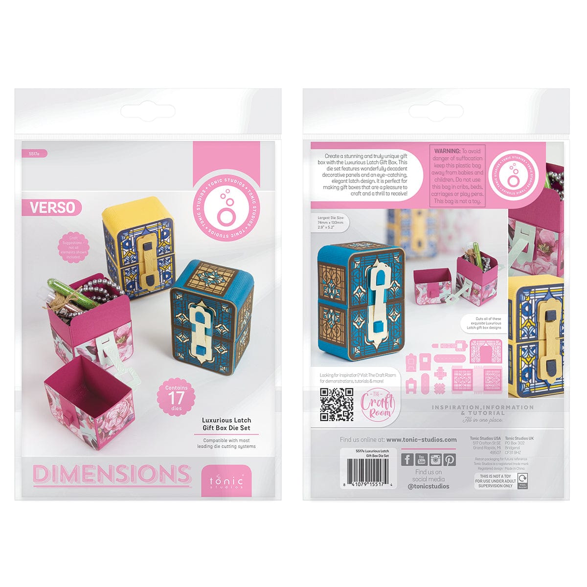Tonic Studios Luxurious Latch Gift Box Die Set 5517e - Perfect for Scrapbooking, Card Making, and DIY Craft Projects