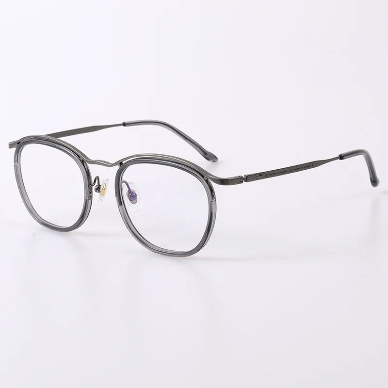 Stylish Unisex Black Titanium Acetate Eyeglasses - Oval Square Full Rim Frame 95912 | Perfect for Work, Reading & Fashion Accessories