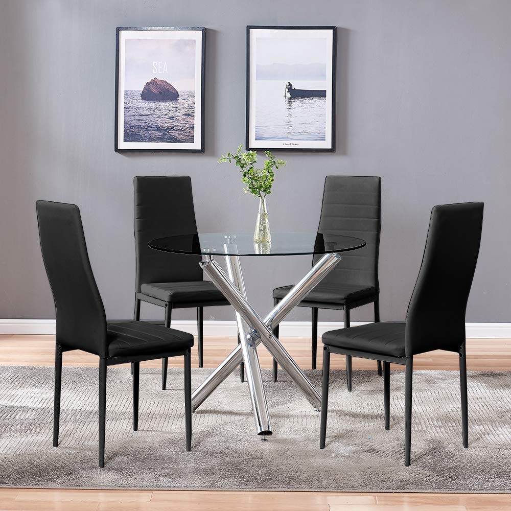 4HOMART YVONNE & F.L.A.M. 5-Piece Modern Dining Set - 42