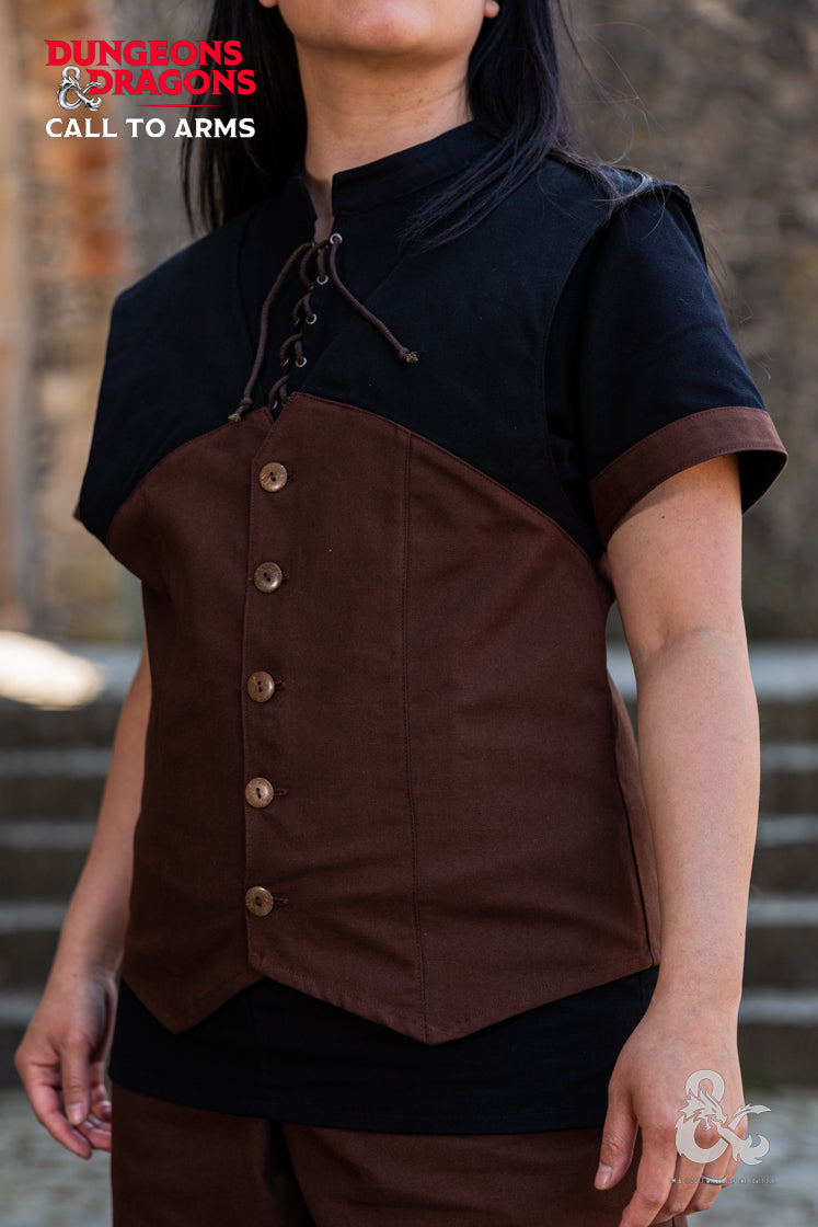 Dungeons & Dragons Rogue Hooded Vest - Brown Cosplay Costume for D&D RPG LARP & Medieval Fantasy Role Playing